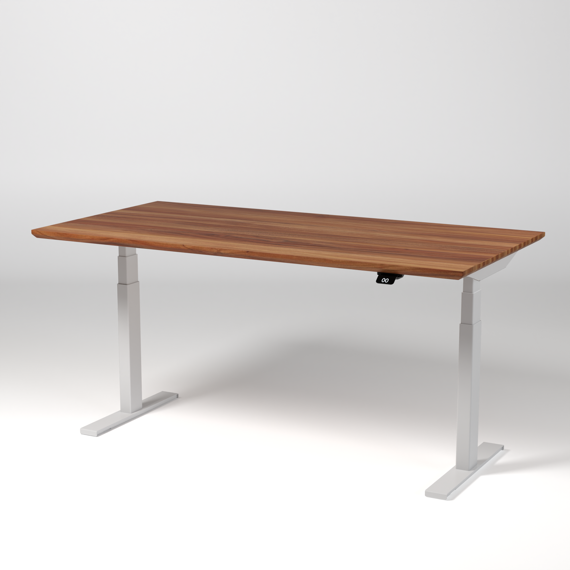 Model 304 | Pro High-Speed Solid-Wood Desk (58"x29") | Teak Wood | White Legs