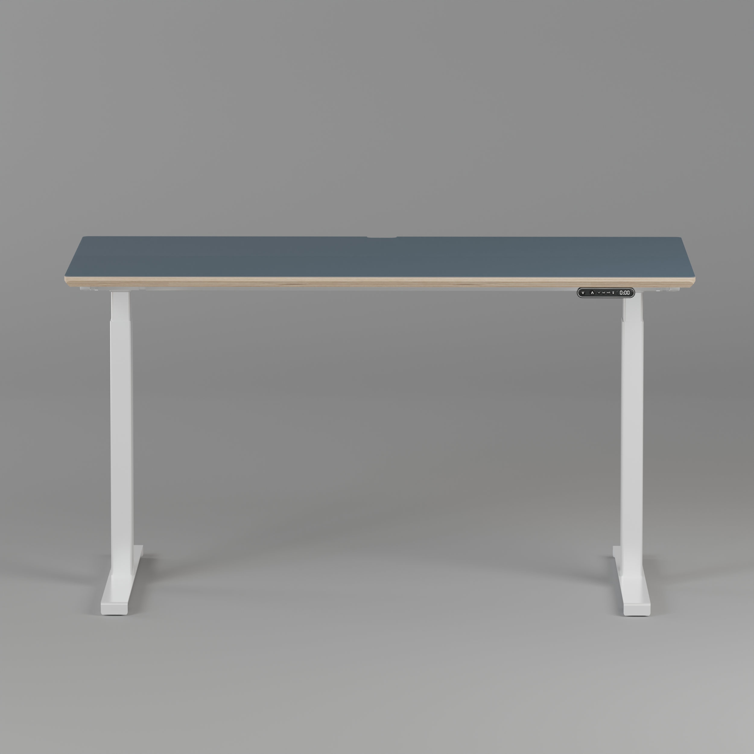 Model 301 | Height Adjustable Desk/Standing Desk (55"x27") | Yale Blue | White Legs