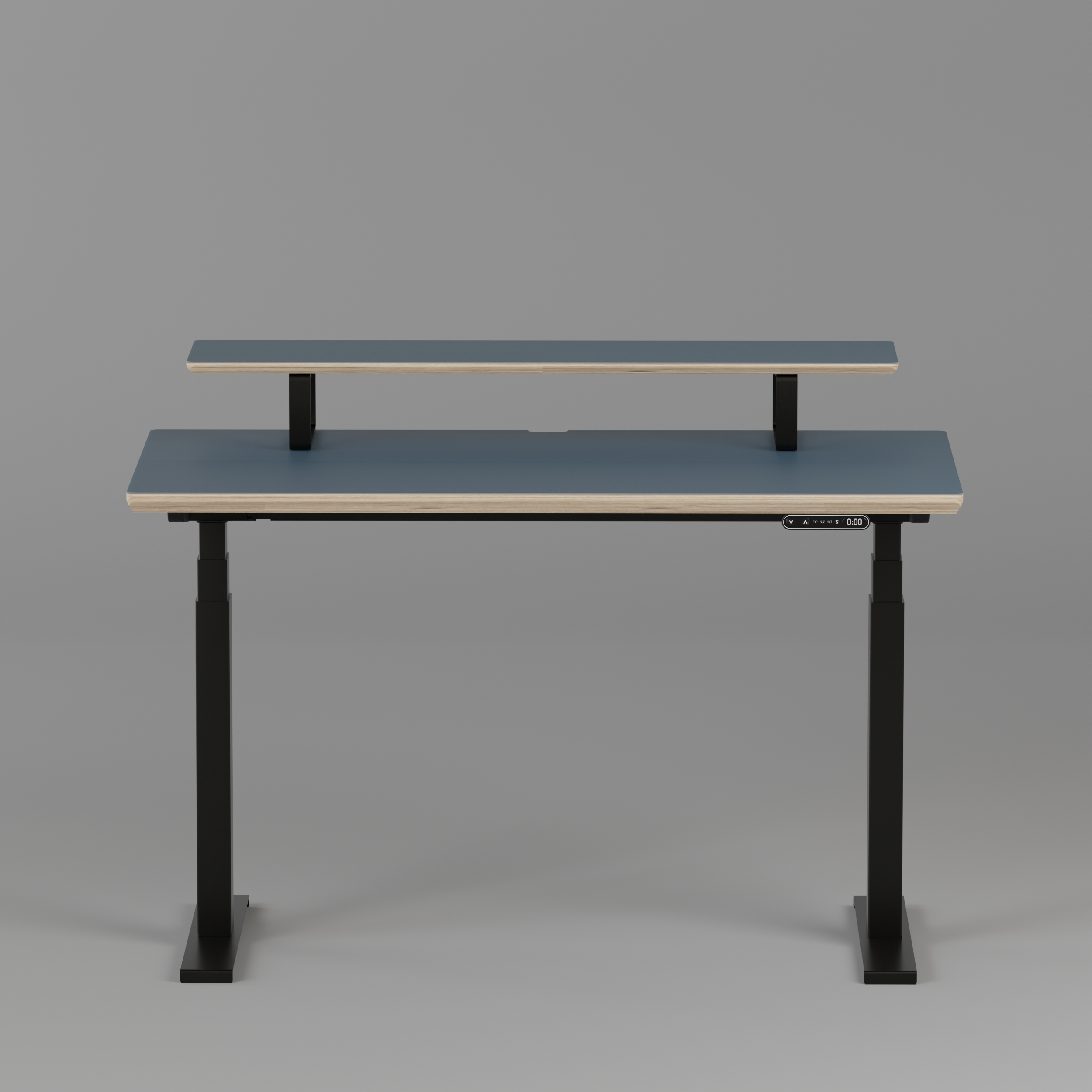 Model 301 Electric Standing Desk | Yale Blue | 55 x 27 in | Black Legs