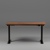 Model 304 Pro Electric Standing Desk | Walnut Wood | 55 x 28 in | Black Legs