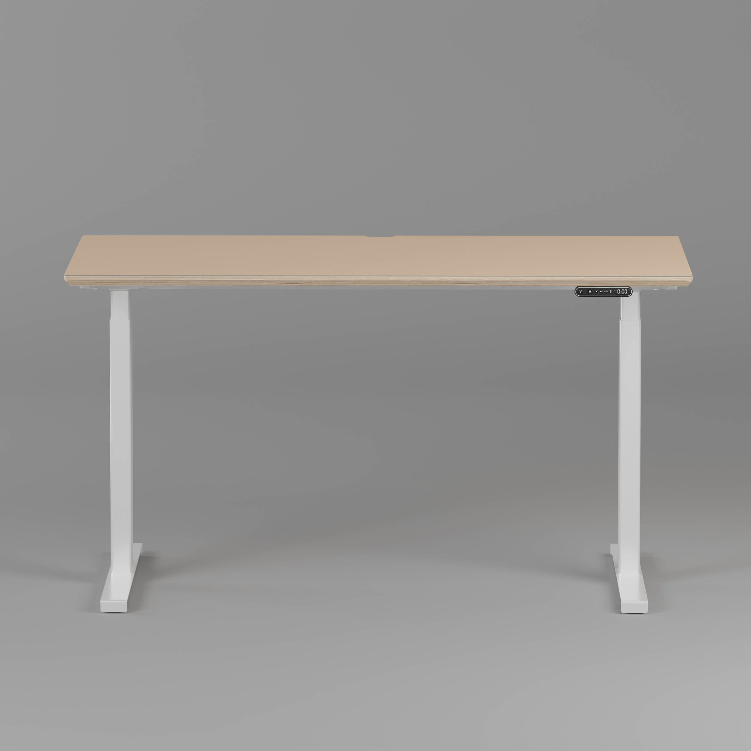 Model 301 | Height Adjustable/Standing Desk (59"x29")  | Beige | White Legs