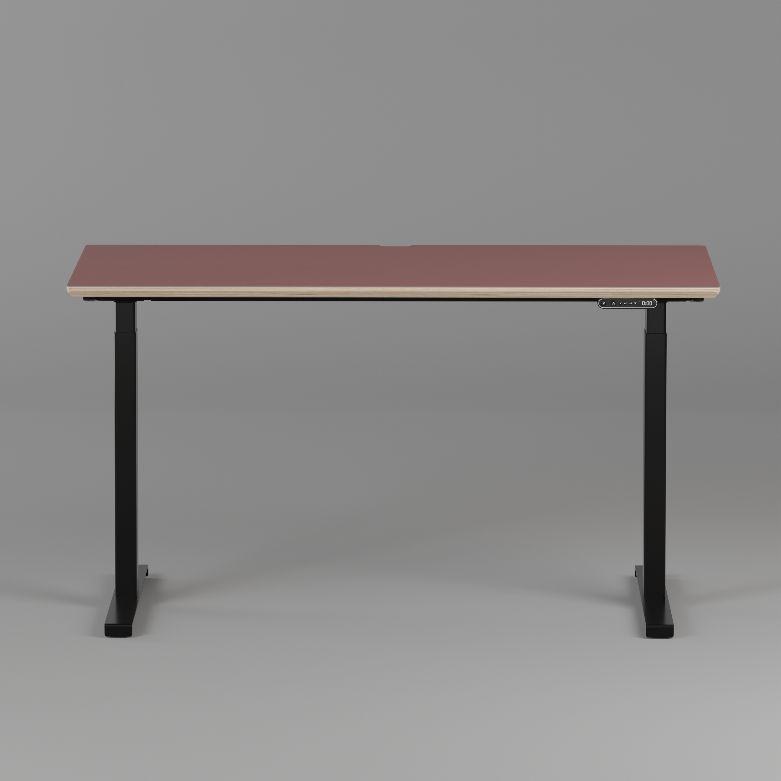 Model 301 | Height Adjustable Desk/Standing Desk (55"x27") | Rosso | Black Legs