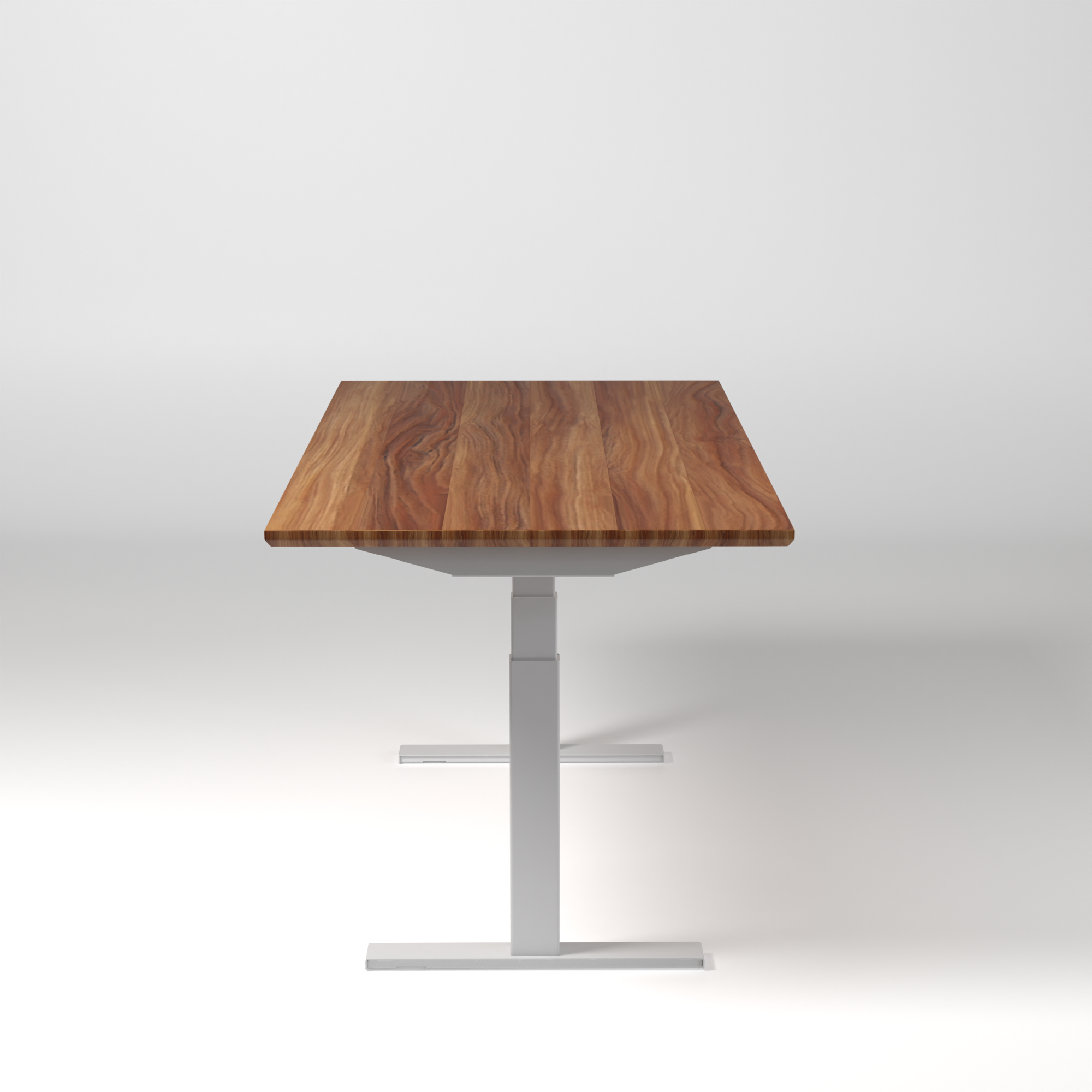 Model 304 | Pro High-Speed Solid-Wood Desk (58"x29") | Teak Wood | White Legs