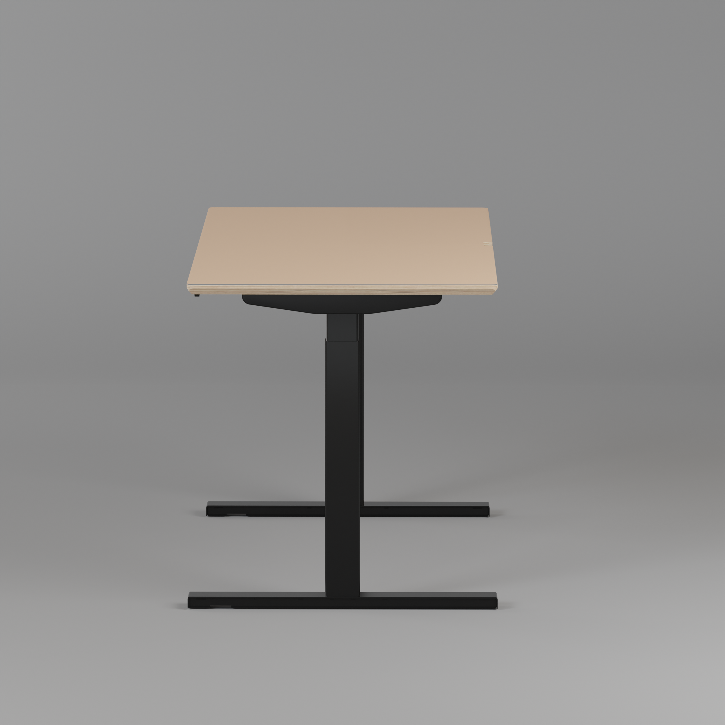 Model 301 | Height Adjustable Desk/Standing Desk (59"x29")  | Beige | Black Legs