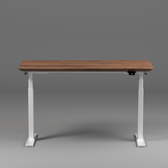 Model 304 Pro Electric Standing Desk | Walnut Wood | 55 x 28 in | White Legs