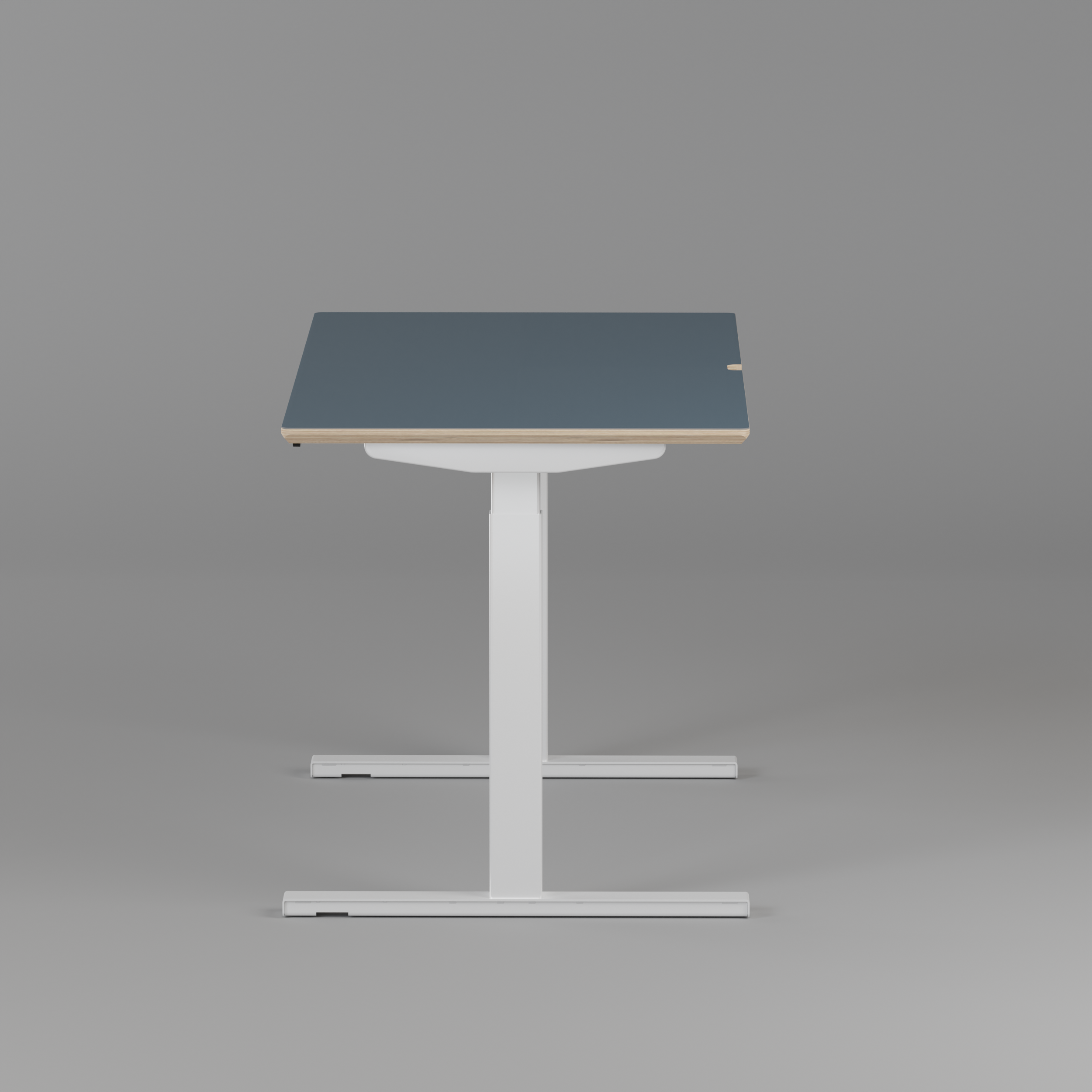 Model 301 | Height Adjustable Desk/Standing Desk (55"x27") | Yale Blue | White Legs