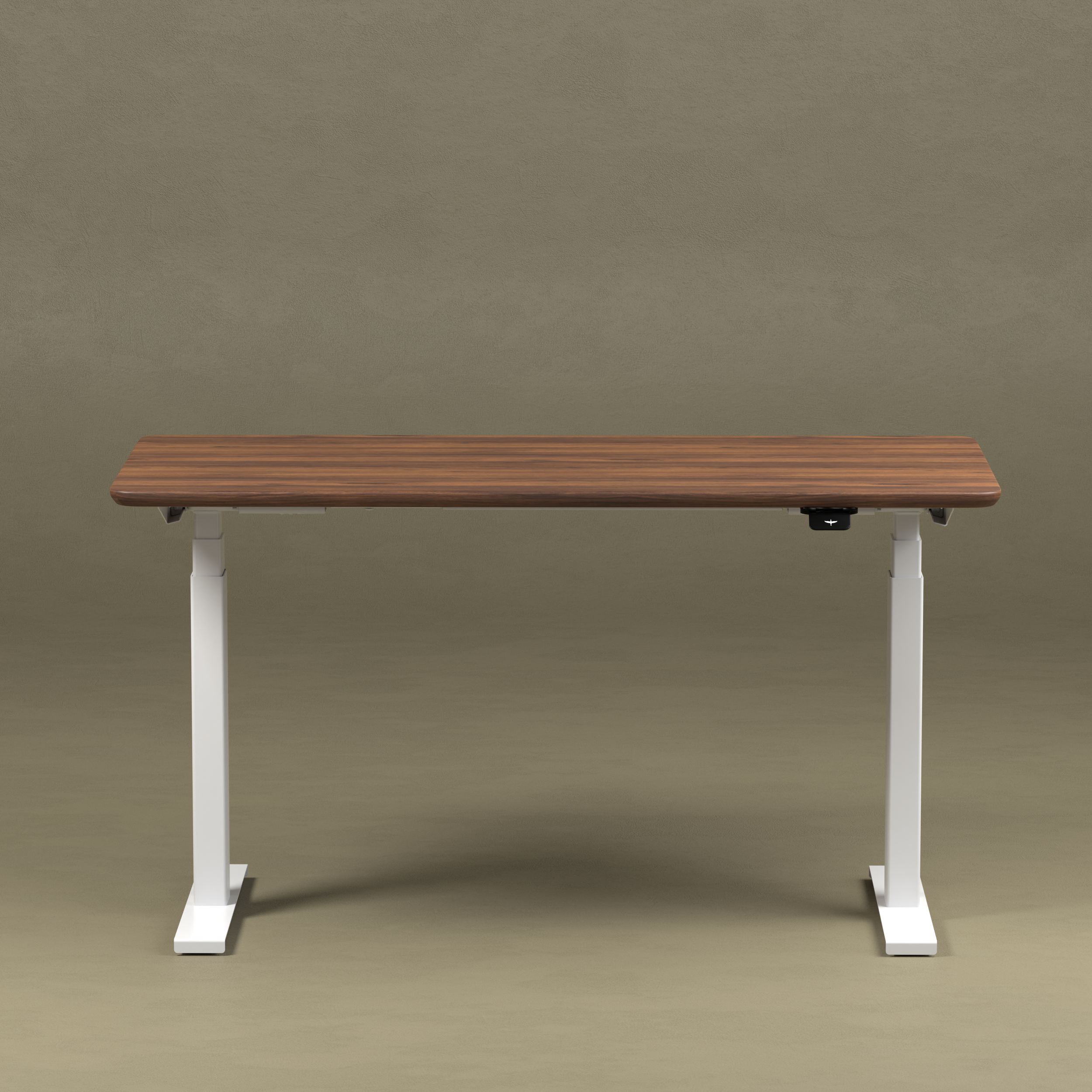 Model 304 | Solid American Walnut  Wood Height Adjustable Desk (55"x28") | White Legs