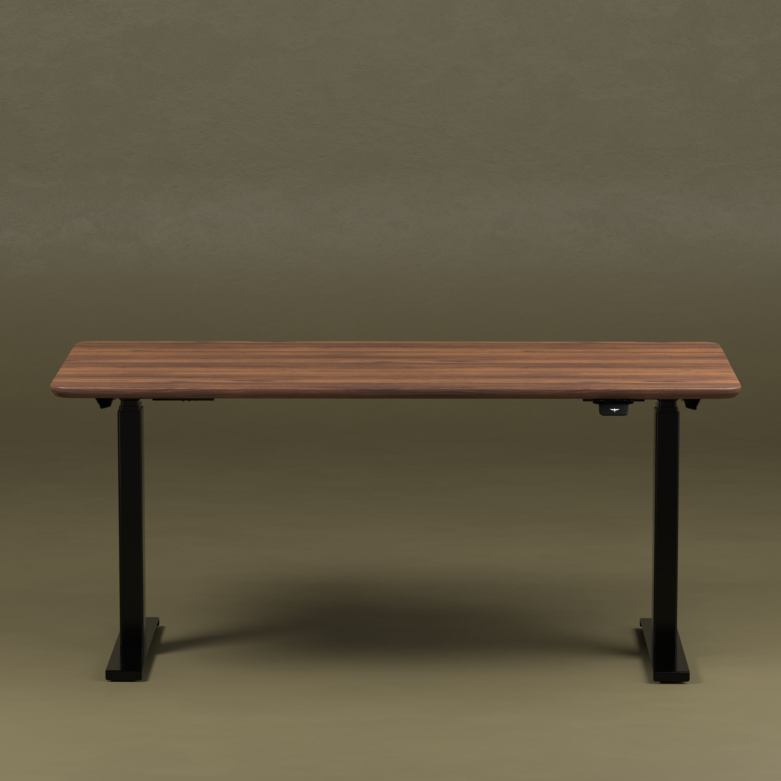 Model 304 | Solid American Walnut Wood Height Adjustable Desk (60"x30") | Black Legs