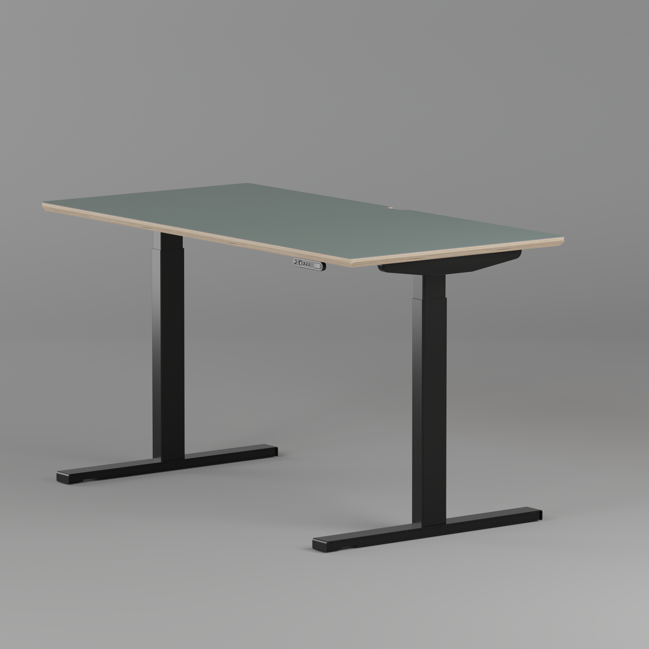 Model 301 | Height Adjustable Desk/Standing Desk (59"x29") | Moss Green | Black Legs