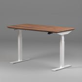 Model 304 Pro Electric Standing Desk | Walnut Wood | 55 x 28 in | White Legs