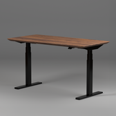 Model 304 Pro Electric Standing Desk | Walnut Wood | 60 x 30 in | Black Legs