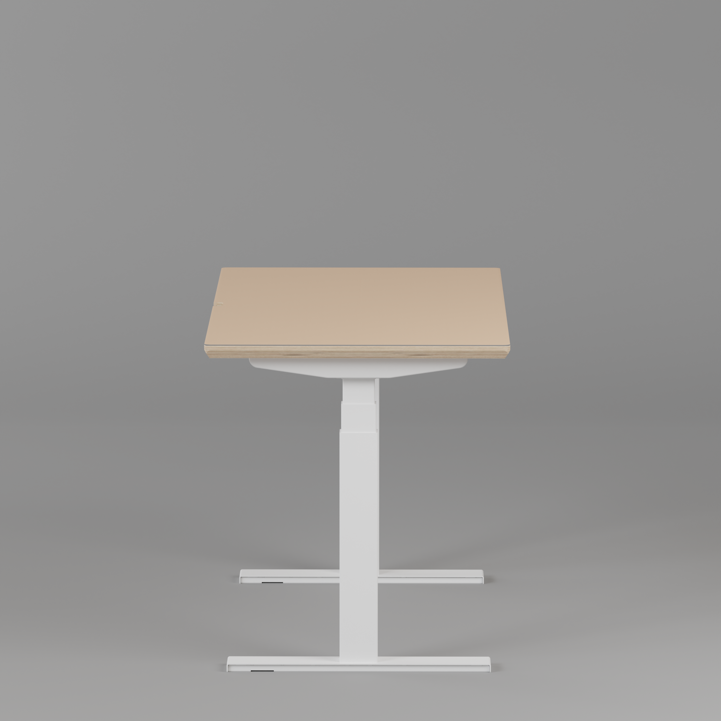 Model 301 Electric Standing Desk | Beige | 48 x 24 in | White Legs