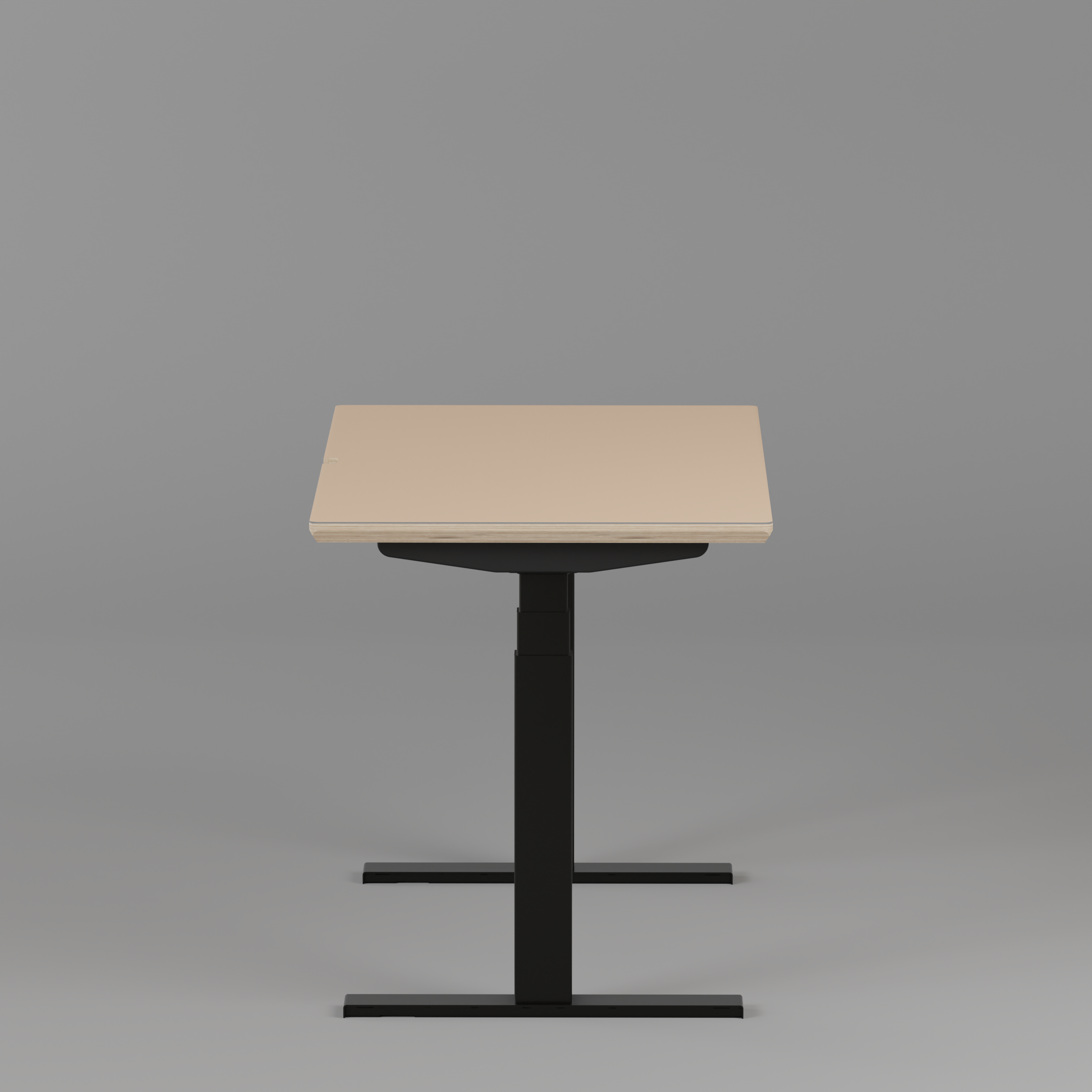 Model 301 Electric Standing Desk | Beige | 48 x 24 in | Black Legs