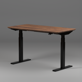Model 304 Pro Electric Standing Desk | Walnut Wood | 55 x 28 in | Black Legs