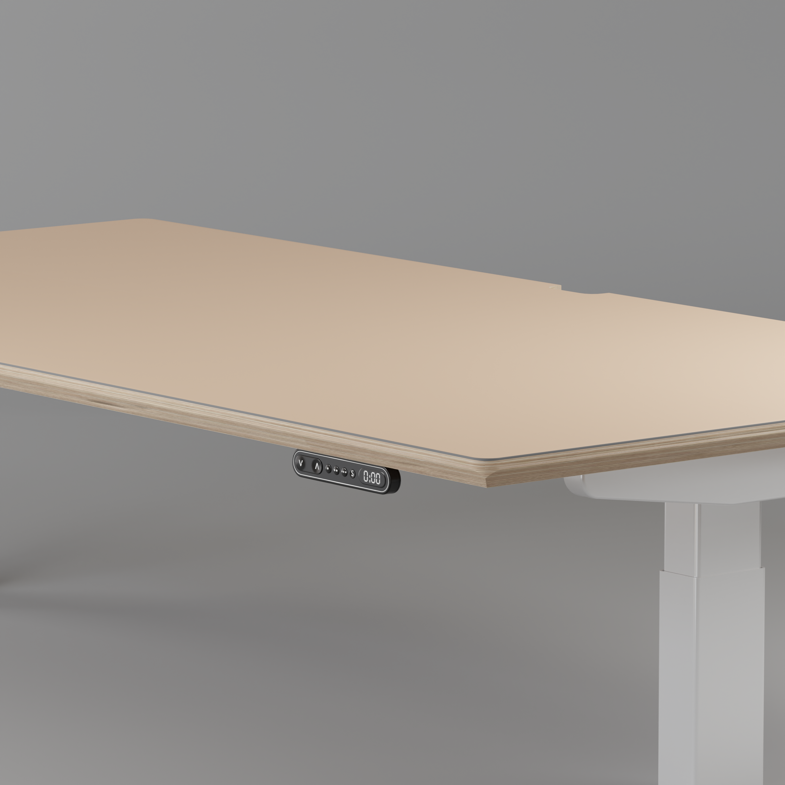 Model 301 | Height Adjustable/Standing Desk (59"x29")  | Beige | White Legs