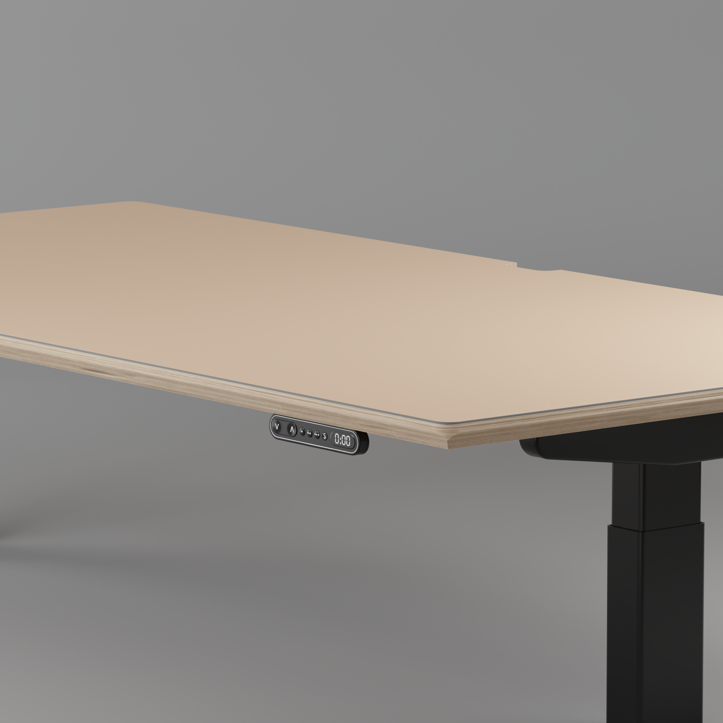 Model 301 | Height Adjustable Desk/Standing Desk (59"x29")  | Beige | Black Legs