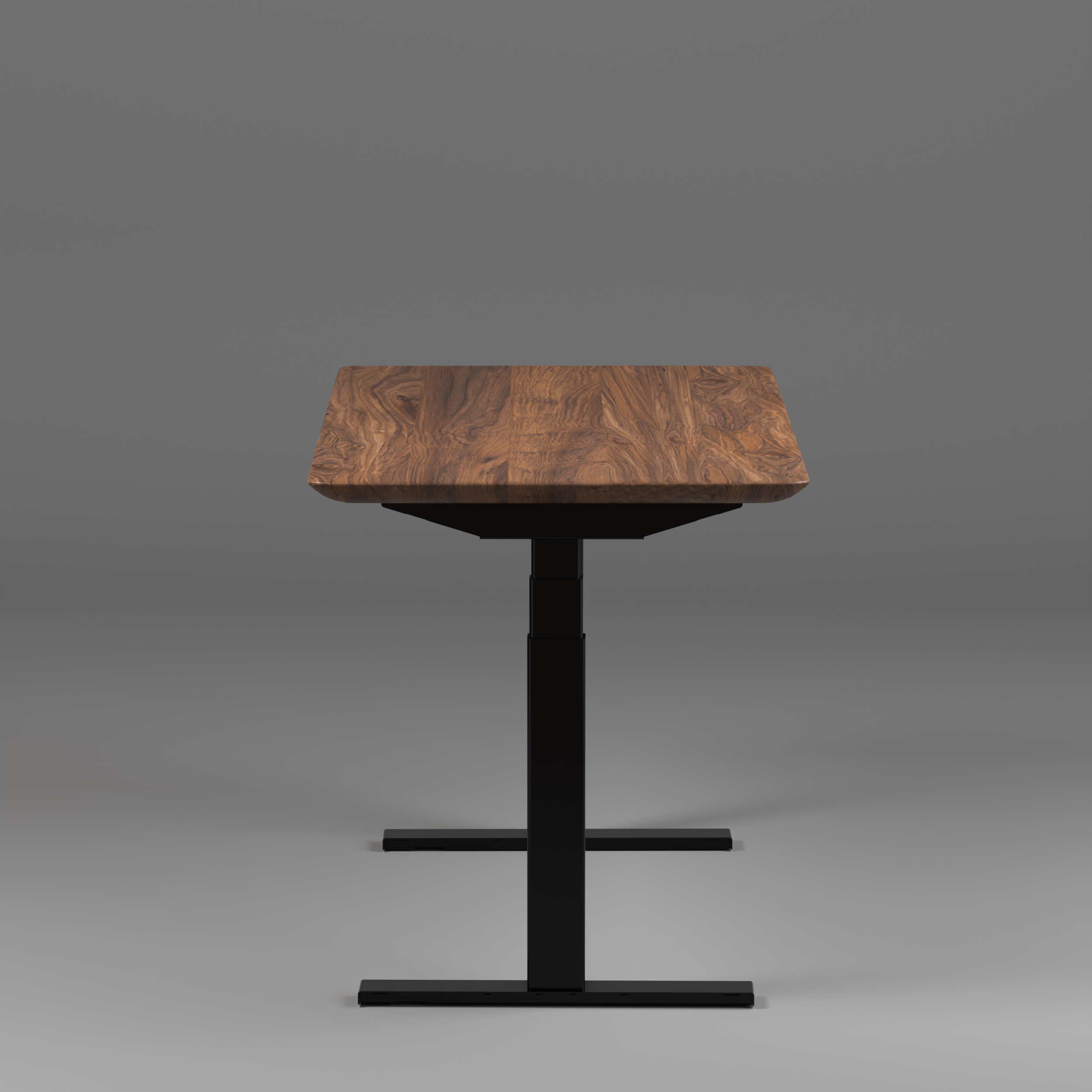 Model 304 | Solid American Walnut Wood Height Adjustable Desk (60"x30") | Black Legs