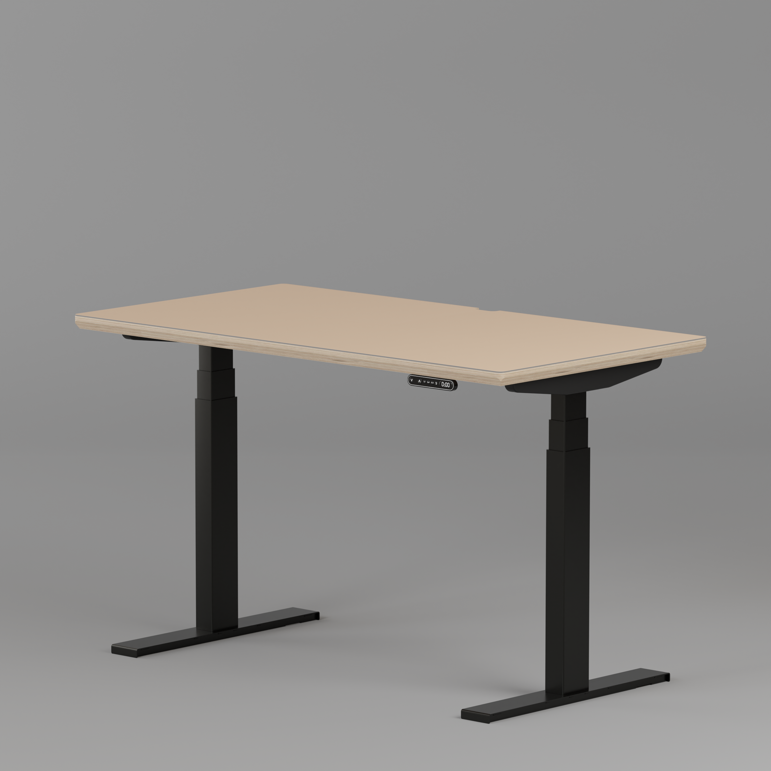 Model 301 Electric Standing Desk | Beige | 48 x 24 in | Black Legs