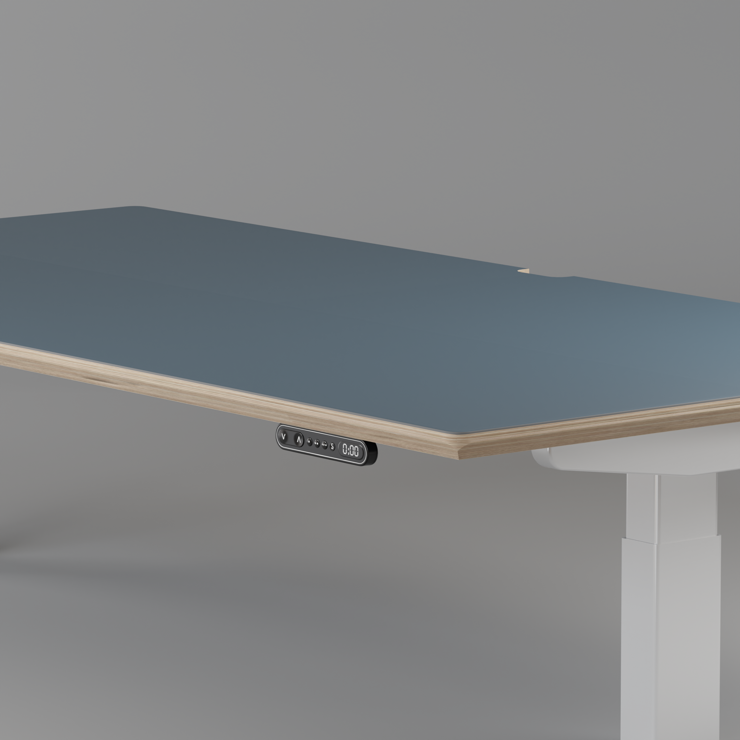 Model 301 | Height Adjustable Desk/Standing Desk (55"x27") | Yale Blue | White Legs