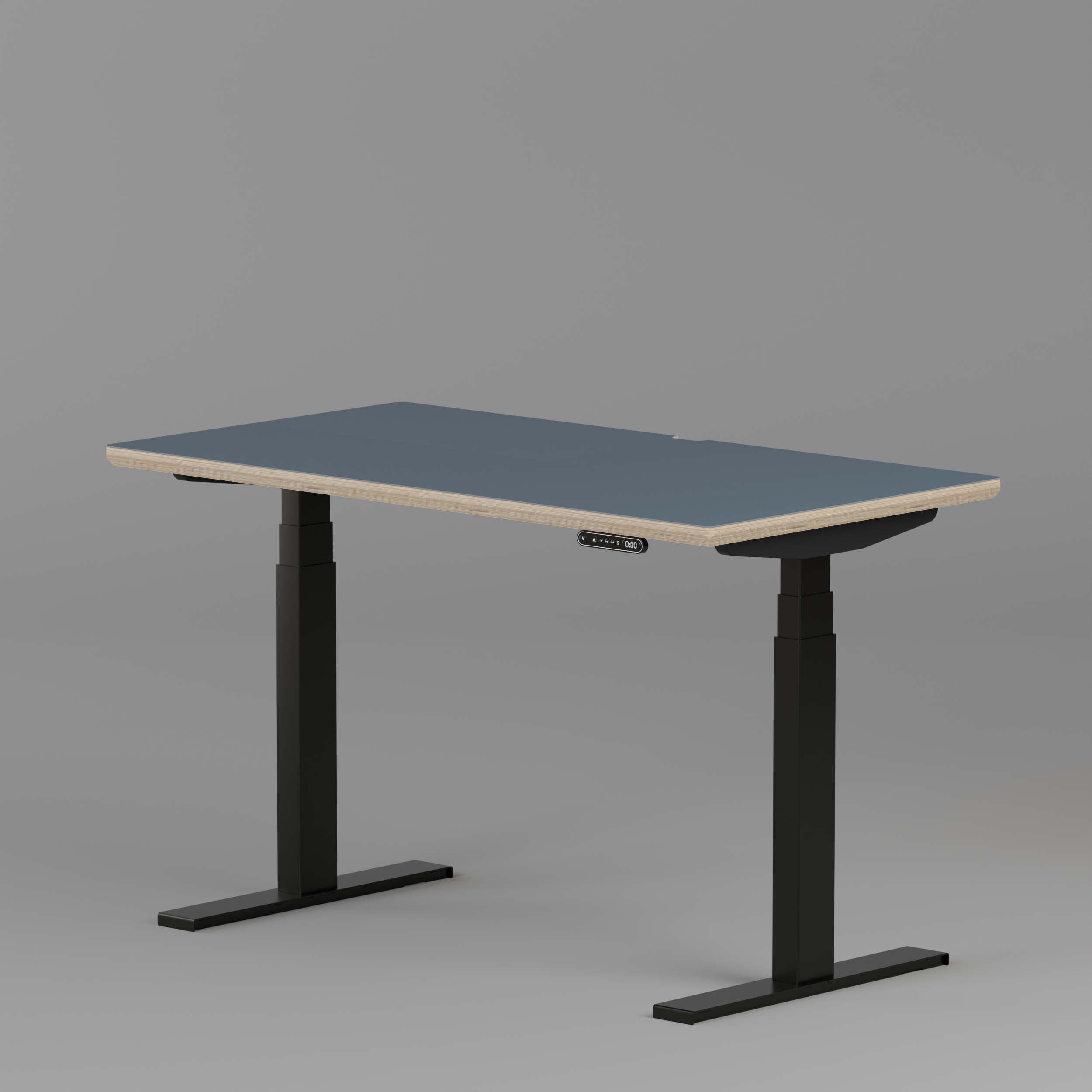 Model 301 Electric Standing Desk | Yale Blue | 48 x 24 in | Black Legs