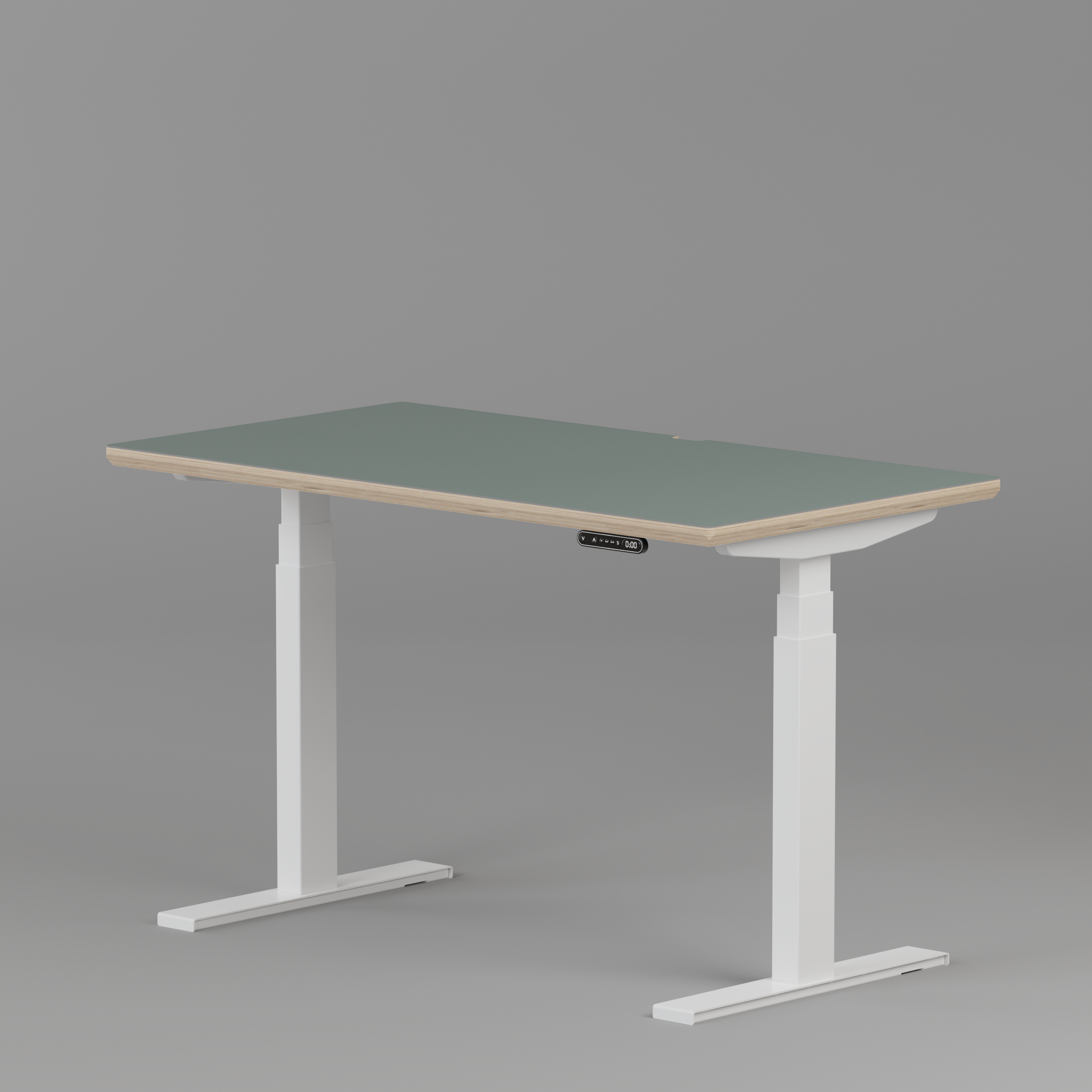 Model 301 Electric Standing Desk | Moss Green | 48 x 24 in | White Legs