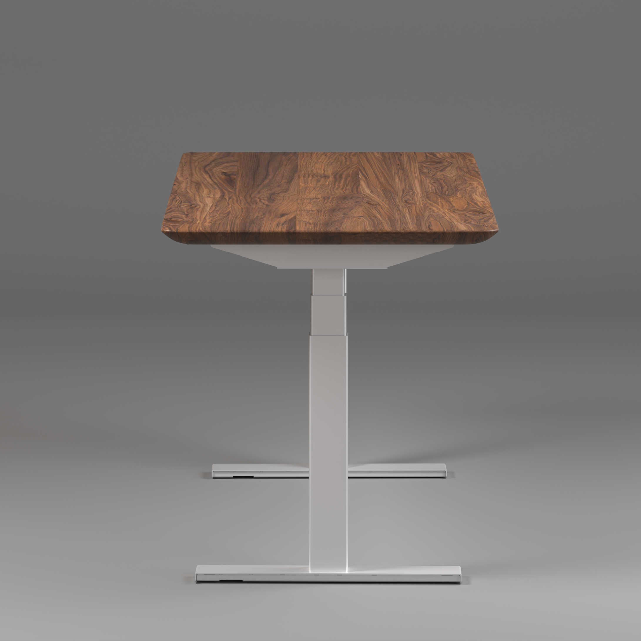 Model 304 | Solid American Walnut Wood Height Adjustable Desk (60"x30") | White Legs