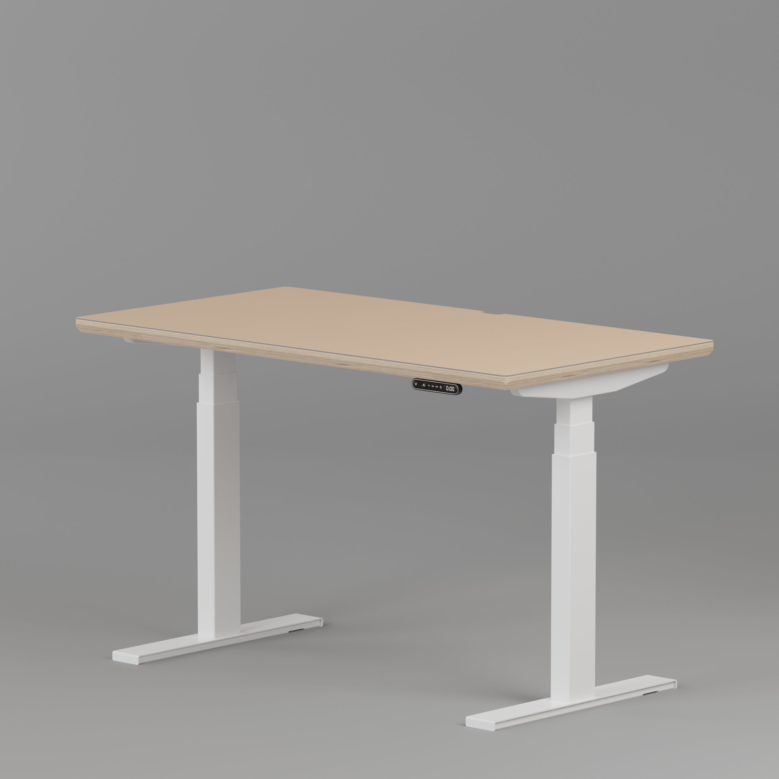Model 301 Electric Standing Desk | Beige | 48 x 24 in | White Legs