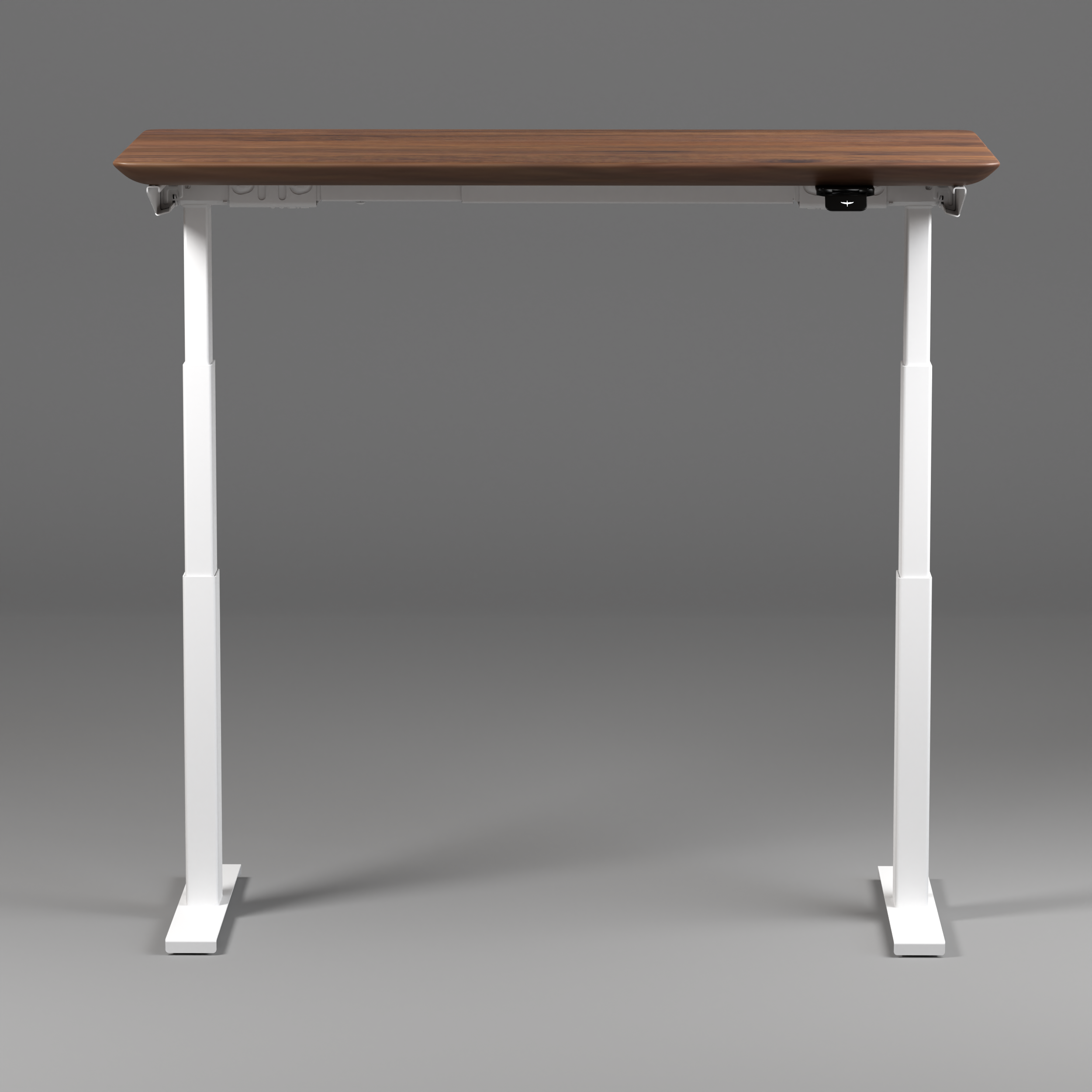 Model 304 Pro Electric Standing Desk | Walnut Wood | 55 x 28 in | White Legs