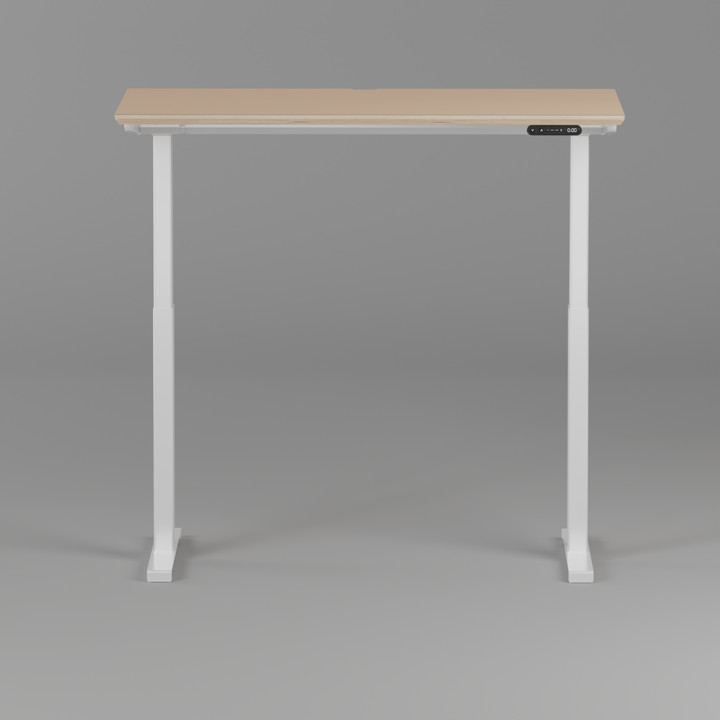 Model 301 | Height Adjustable Desk/Standing Desk (48"x24") | Beige | White Legs