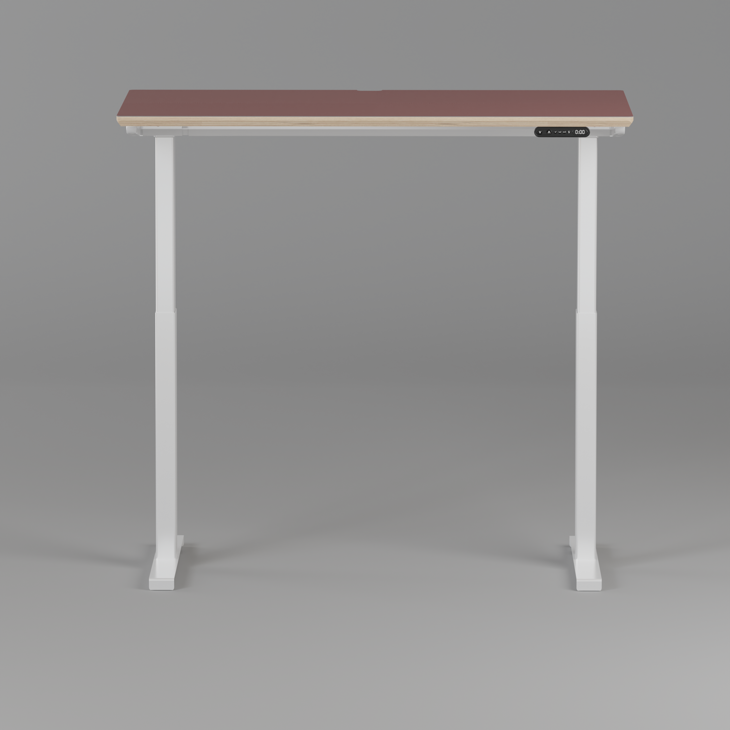 Model 301 | Height Adjustable Desk/Standing Desk (48"x24") | Rosso | White Legs