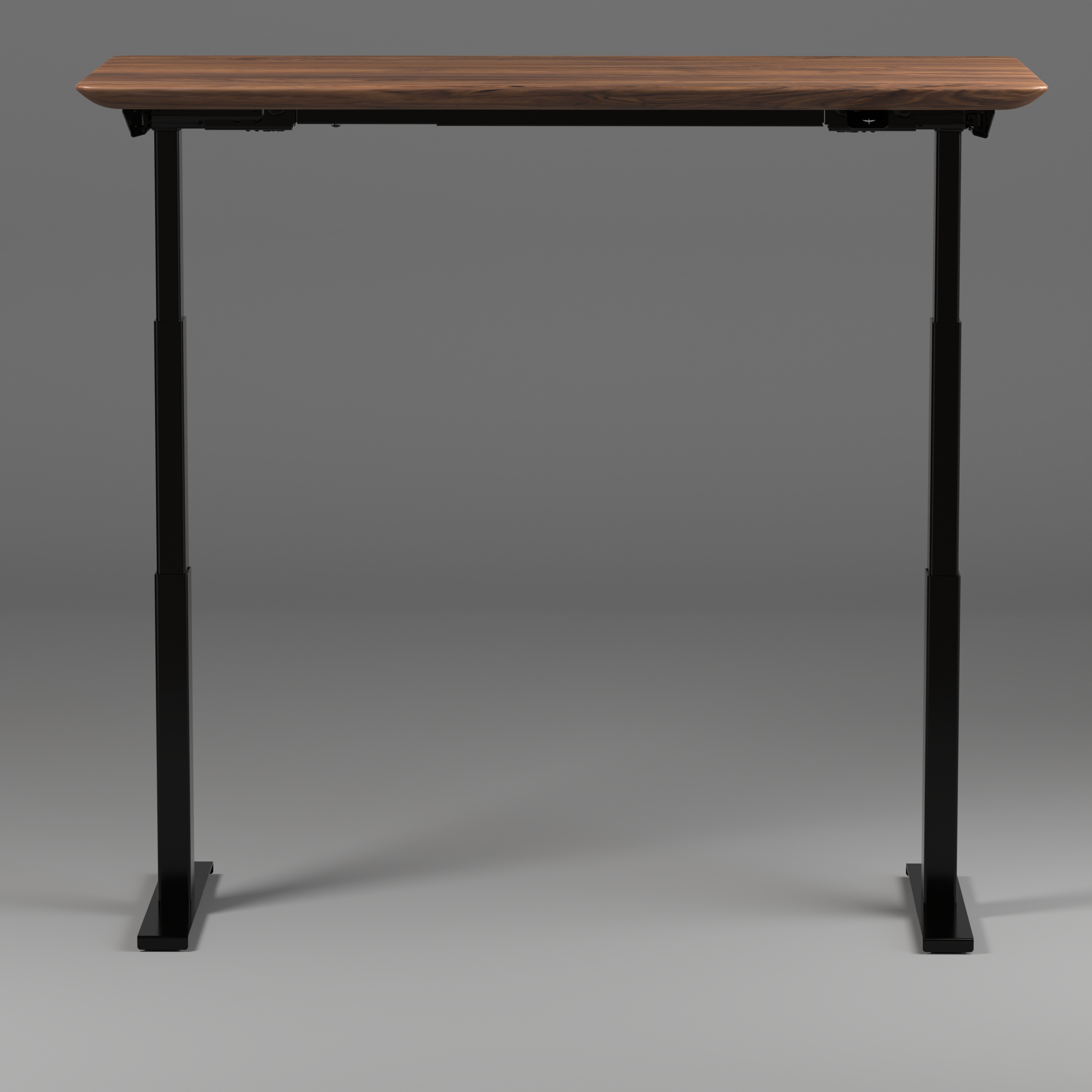Model 304 | Solid American Walnut Wood Height Adjustable Desk (60"x30") | Black Legs