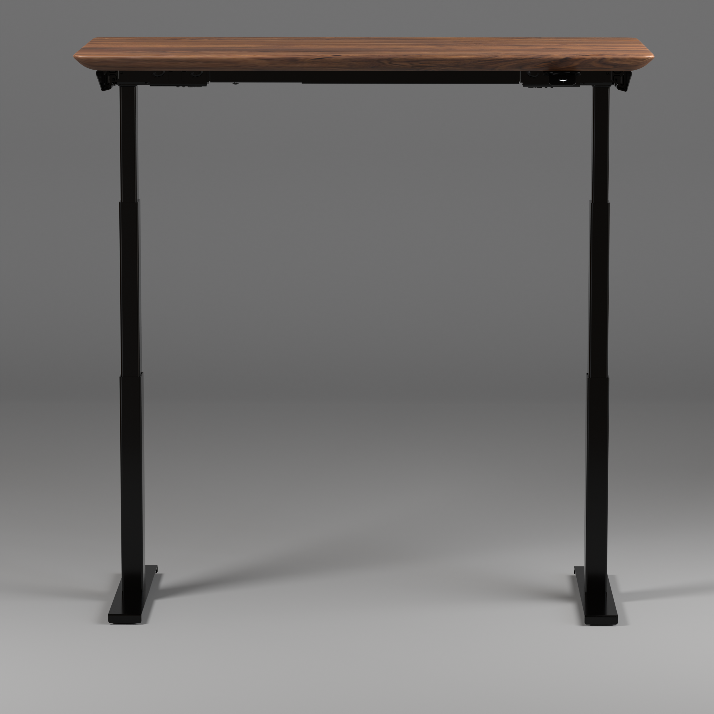 Model 304 | Solid American Walnut Wood Height Adjustable Desk (55"x28")  | Black Legs