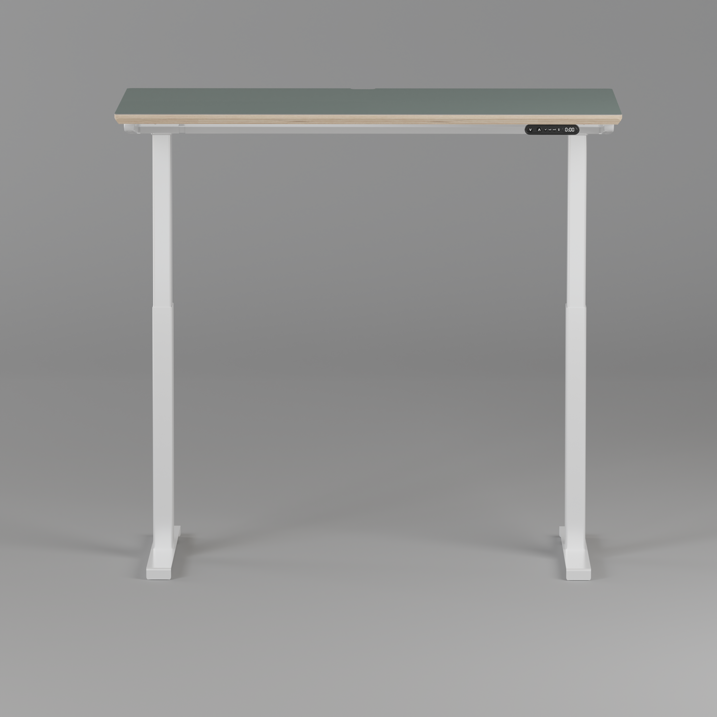 Model 301 | Height Adjustable Desk/Standing Desk (48"x24") | Moss Green | White Legs