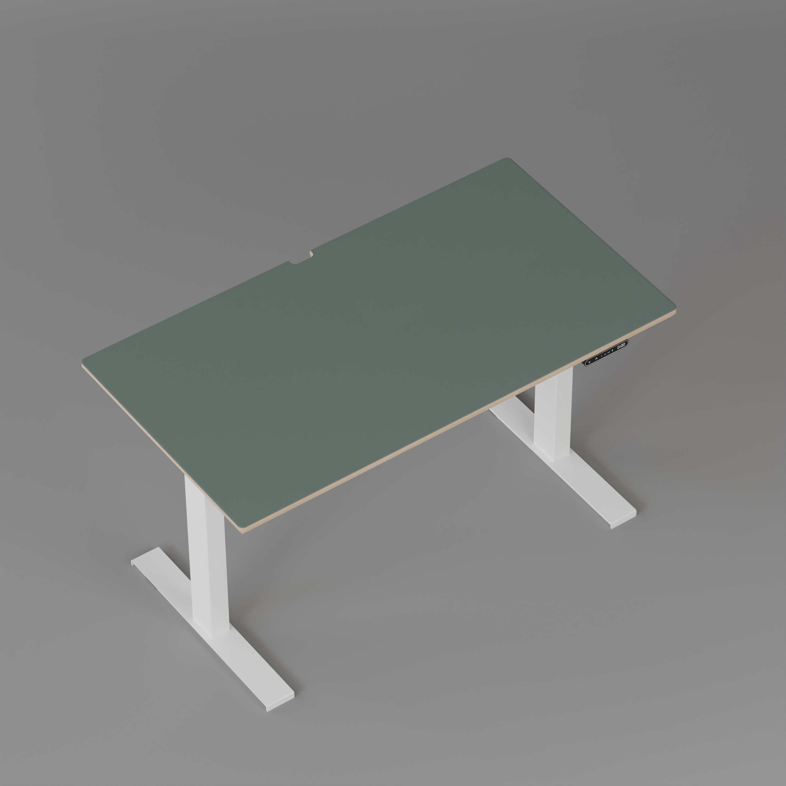 Model 301 Electric Standing Desk | Moss Green | 48 x 24 in | White Legs