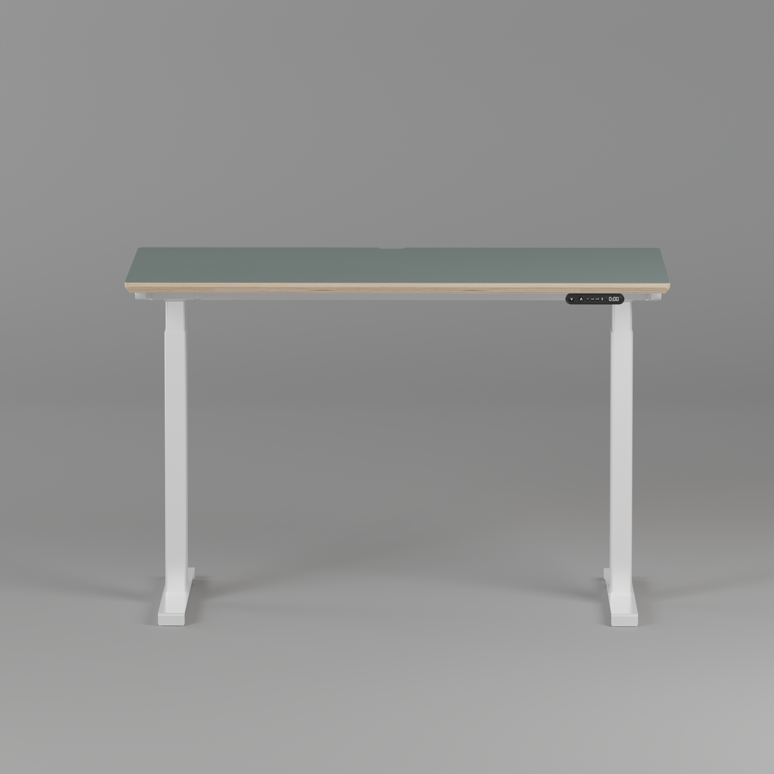 Model 301 | Height Adjustable Desk/Standing Desk (48"x24") | Moss Green | White Legs