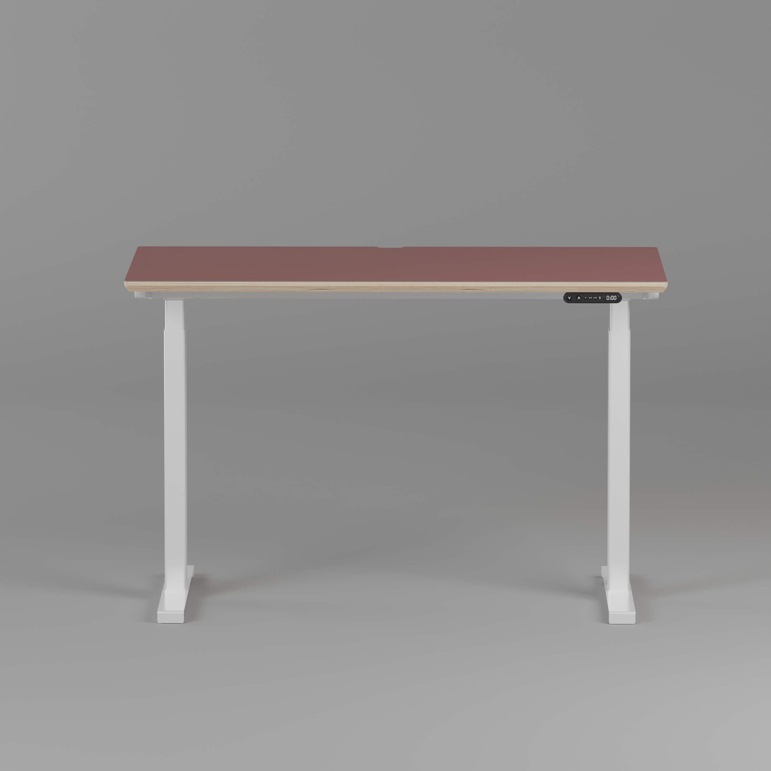 Model 301 | Height Adjustable Desk/Standing Desk (48"x24") | Rosso | White Legs