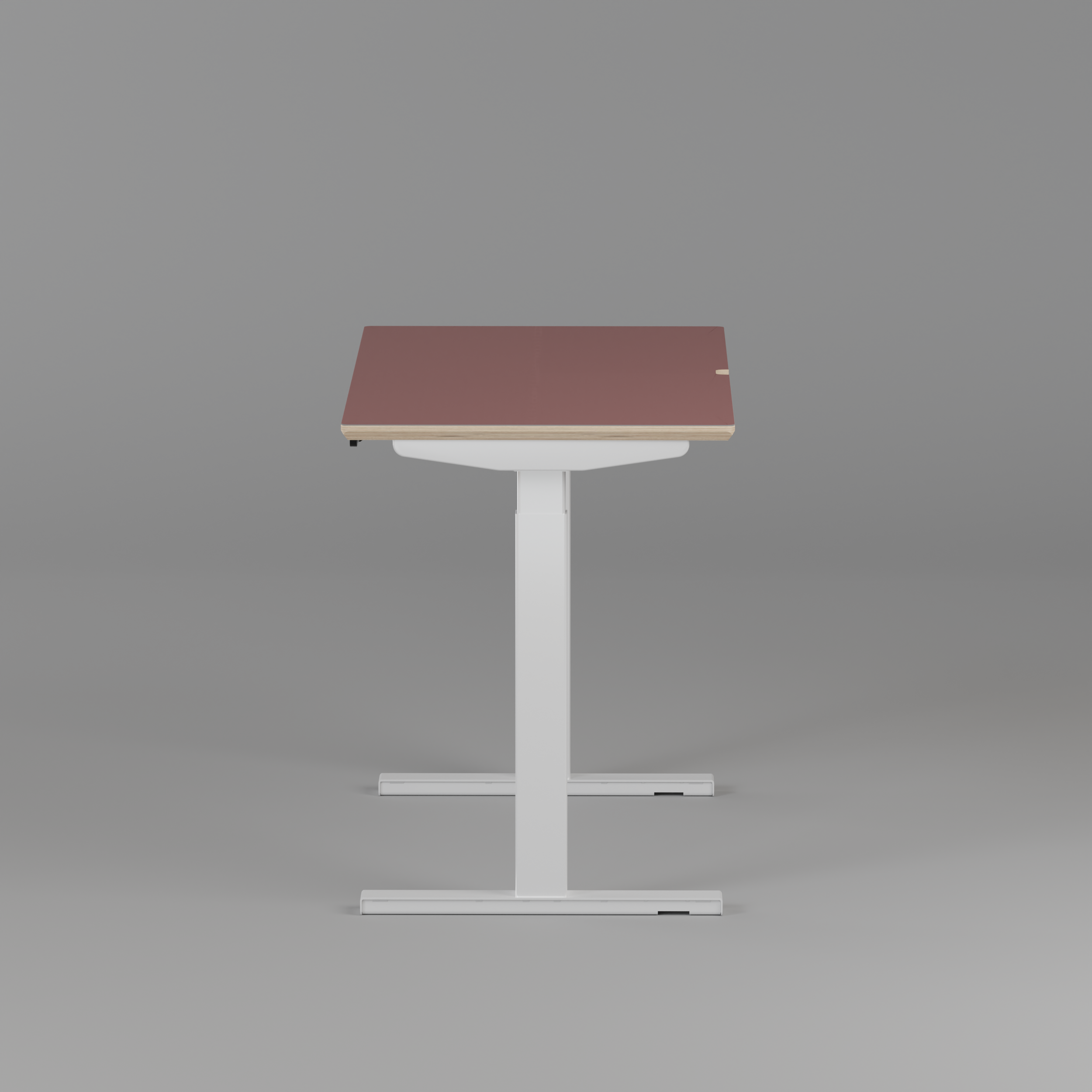 Model 301 | Height Adjustable Desk/Standing Desk (48"x24") | Rosso | White Legs