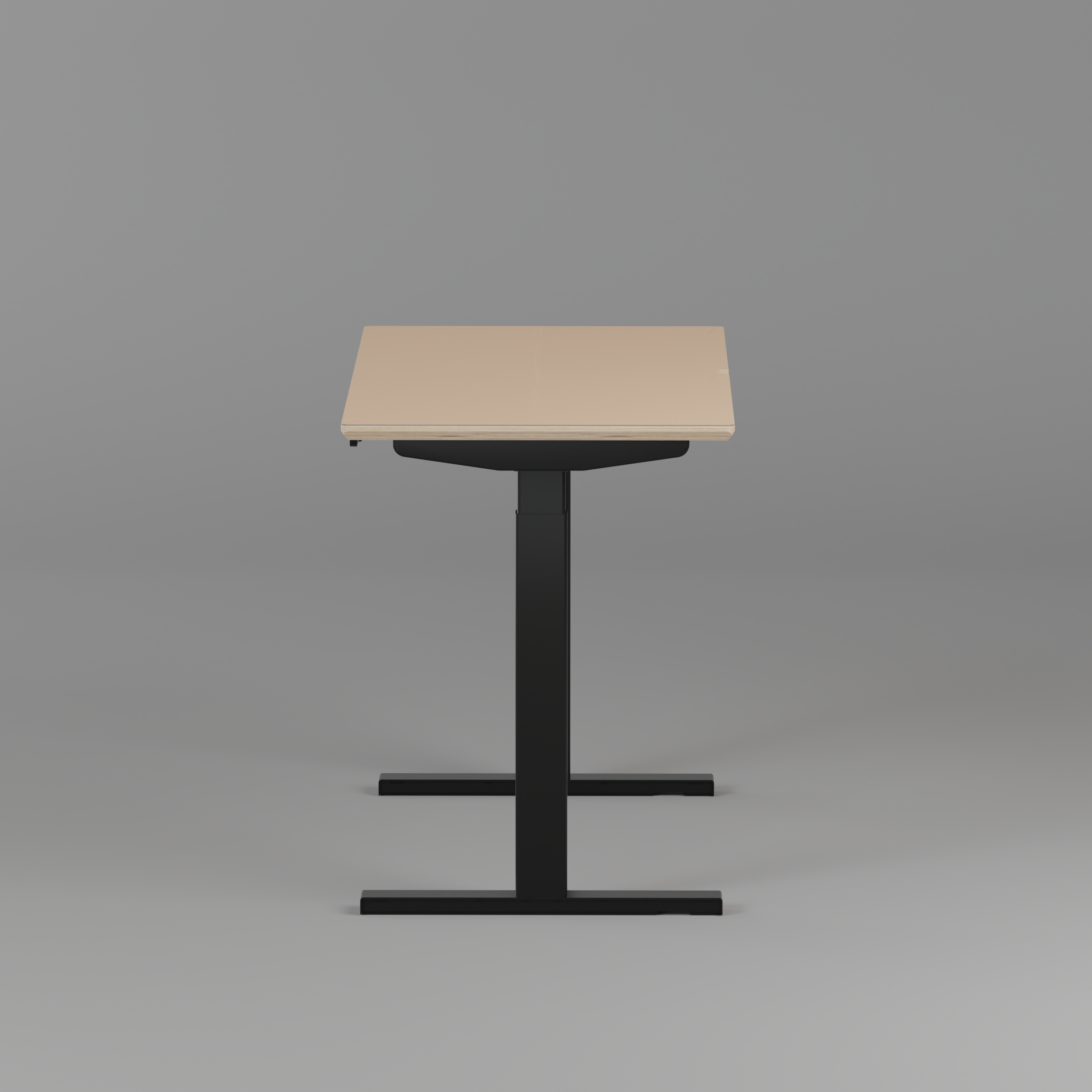 Model 301 | Height Adjustable Desk/Standing Desk (48"x24") | Beige | Black Legs