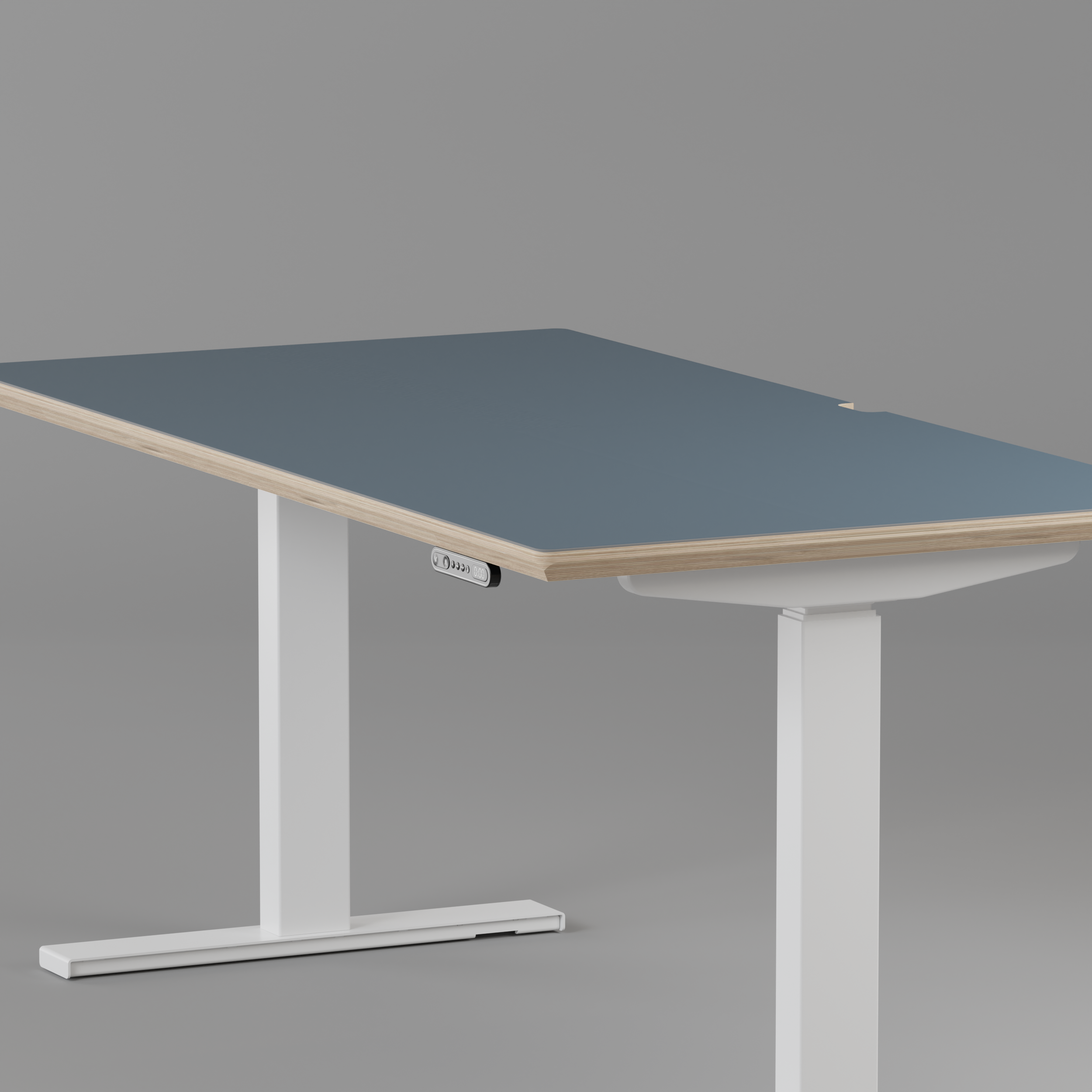 Model 301 Electric Standing Desk | Yale Blue  | 55 x 27 in | White Legs