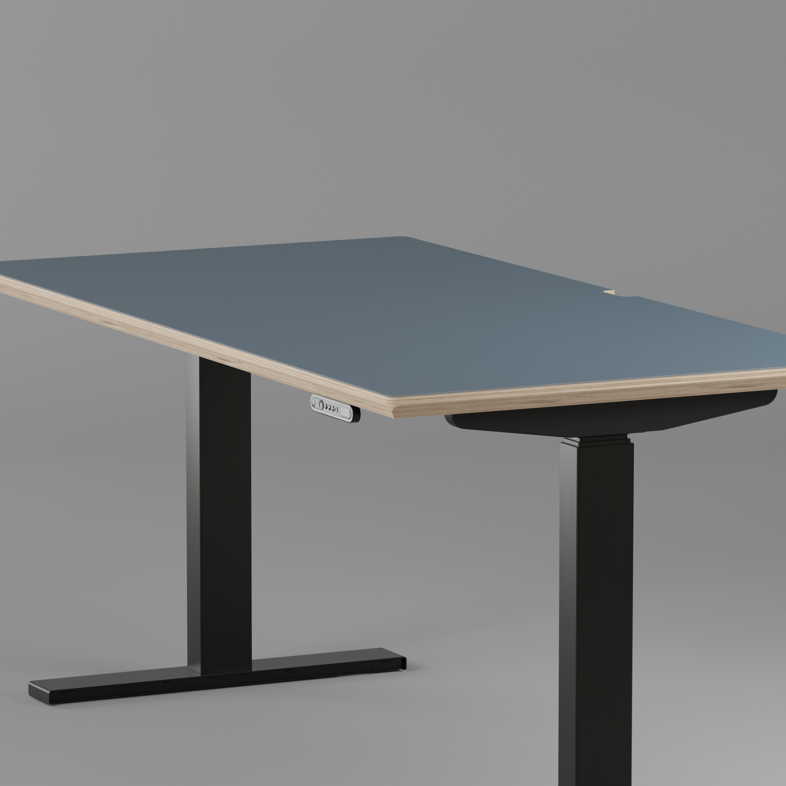 Model 301 Electric Standing Desk | Yale Blue | 55 x 27 in | Black Legs