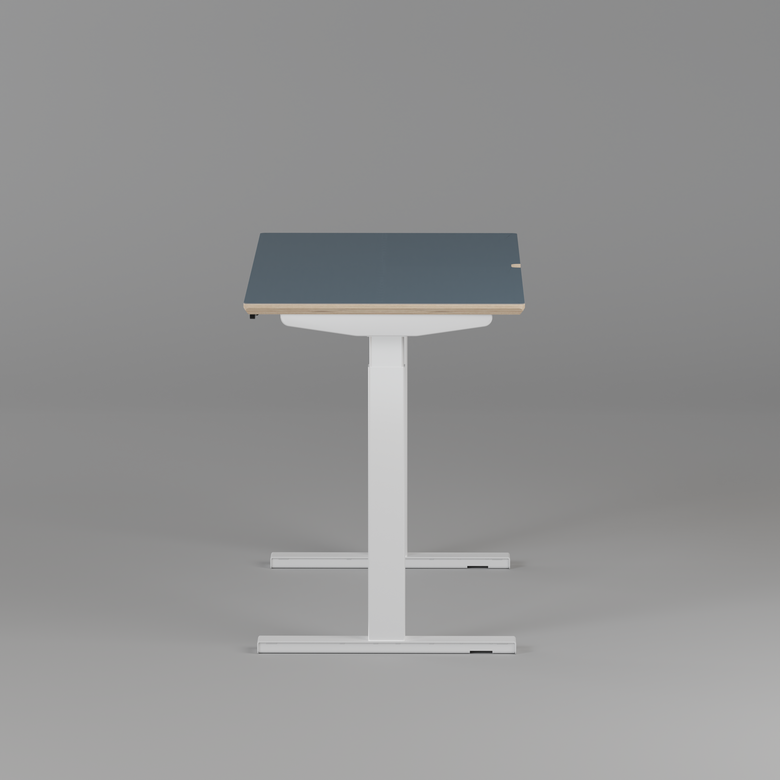 Model 301 | Height Adjustable Desk/Standing Desk (48"x24") | Yale Blue | White Legs