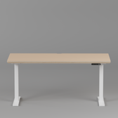 Model 301 Electric Standing Desk | Beige | 55 x 27 in | White Legs