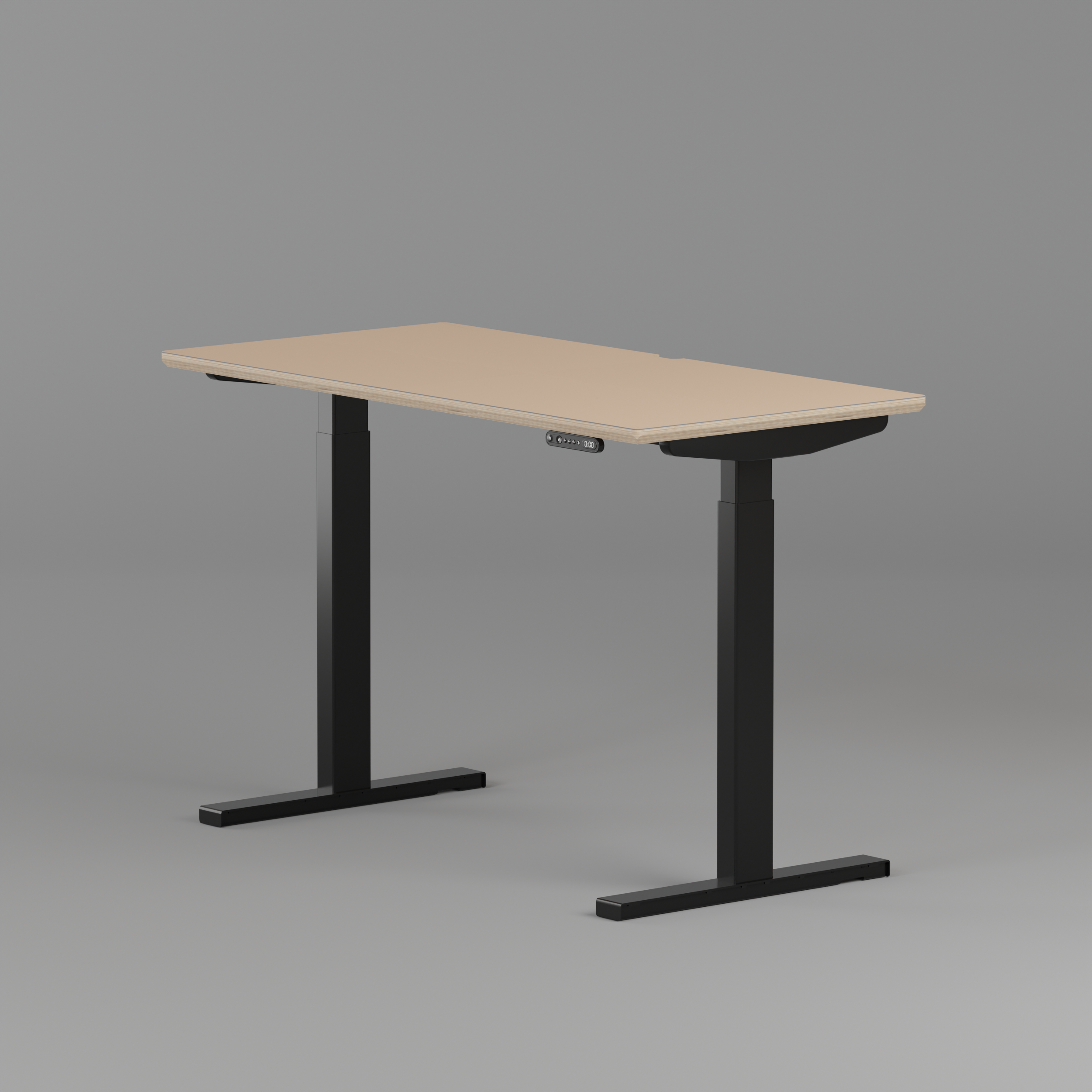 Model 301 | Height Adjustable Desk/Standing Desk (48"x24") | Beige | Black Legs