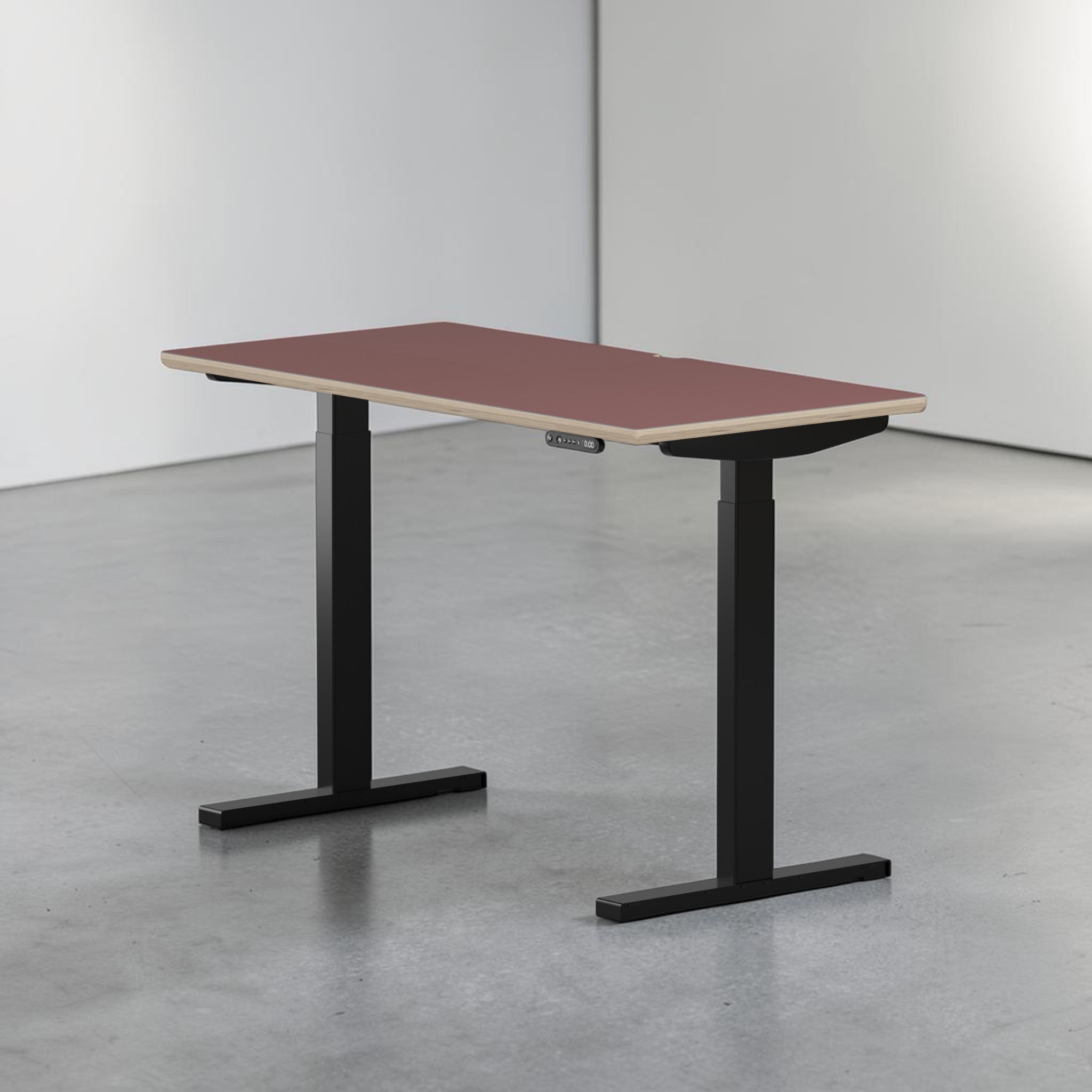 Model 301 | Height Adjustable Desk/Standing Desk (48"x24") | Rosso | Black Legs