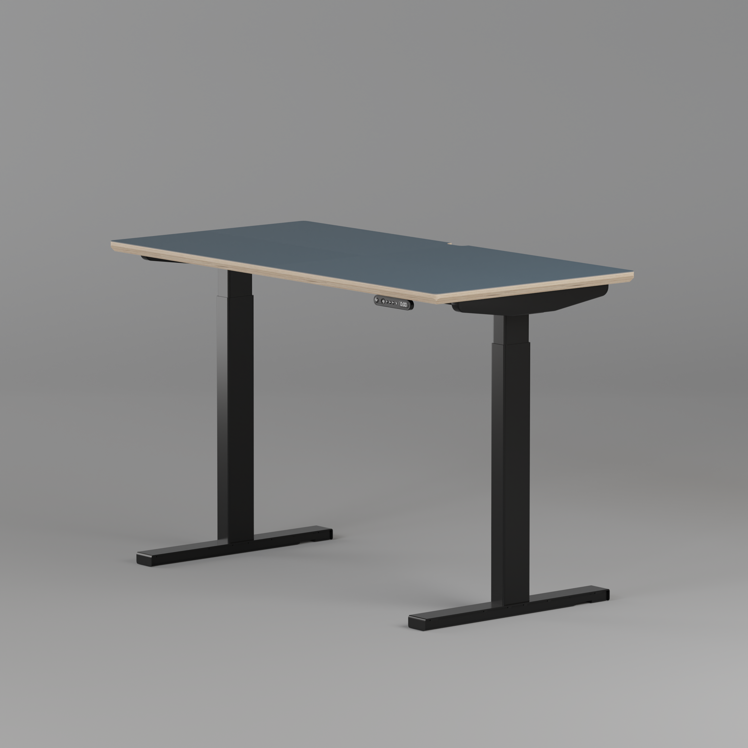 Model 301 | Height Adjustable Desk/Standing Desk (48"x24") | Yale Blue | Black Legs