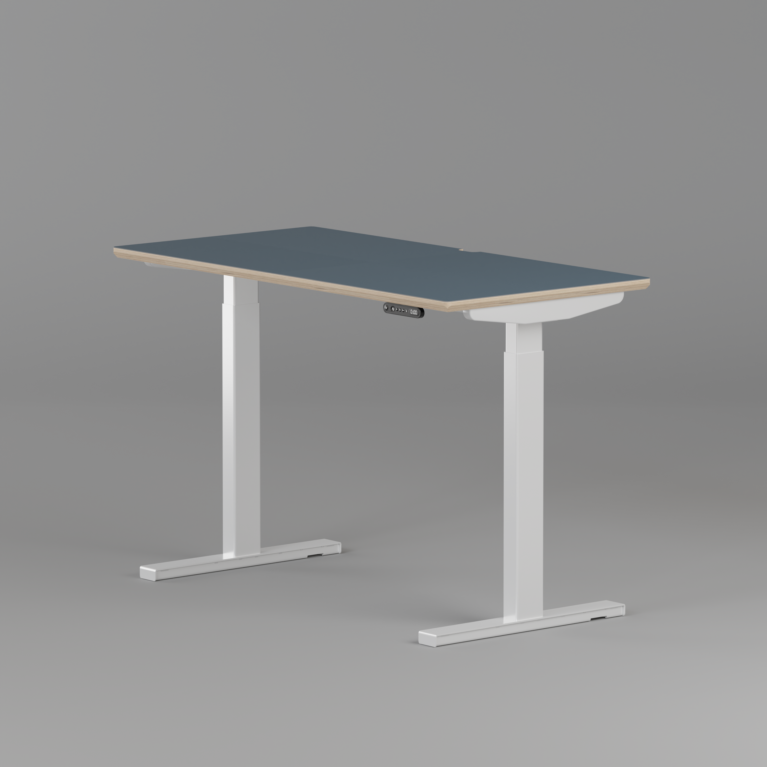 Model 301 | Height Adjustable Desk/Standing Desk (48"x24") | Yale Blue | White Legs
