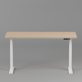 Model 301 Electric Standing Desk | Beige | 55 x 27 in | White Legs