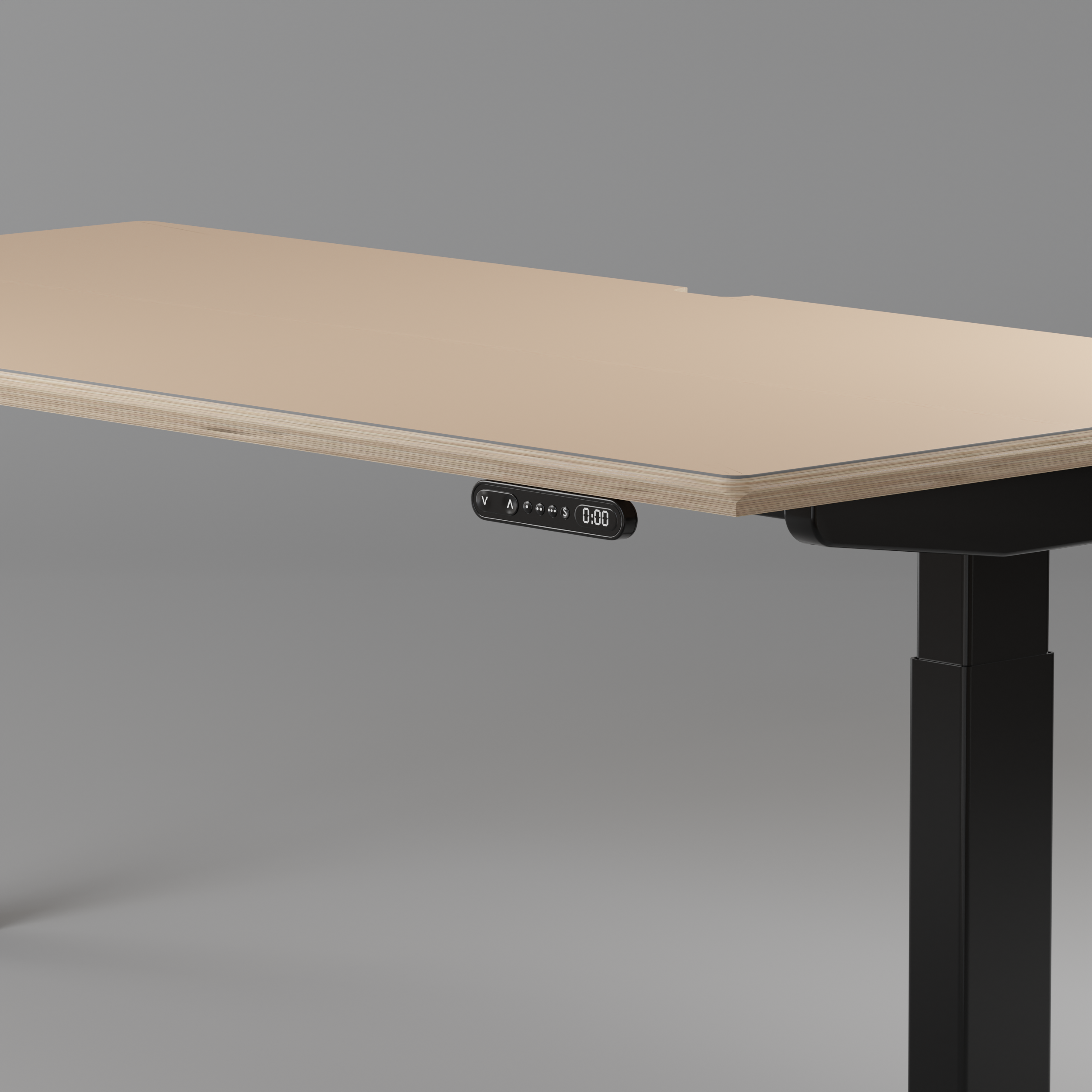 Model 301 | Height Adjustable Desk/Standing Desk (48"x24") | Beige | Black Legs