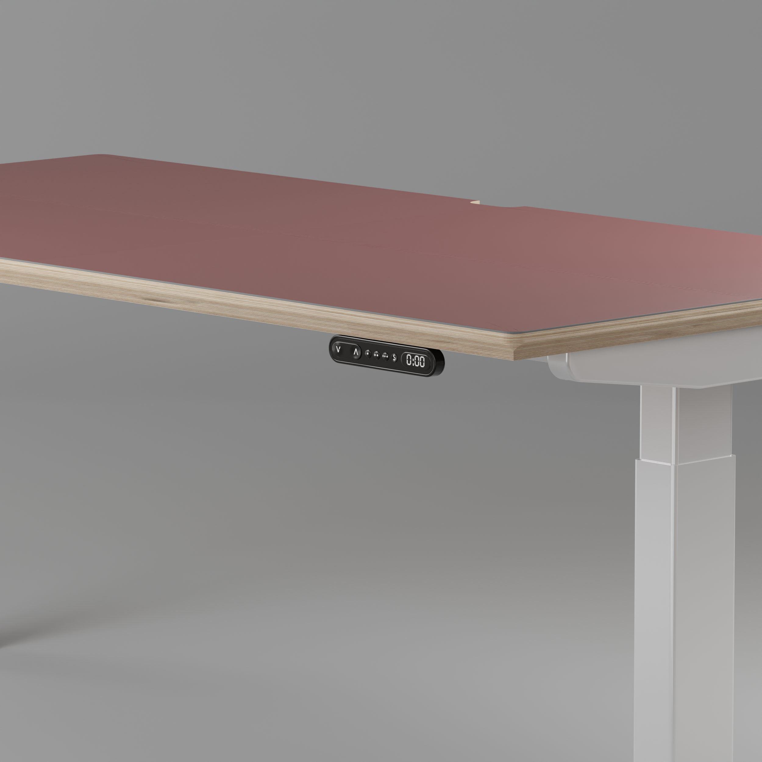 Model 301 | Height Adjustable Desk/Standing Desk (48"x24") | Rosso | White Legs