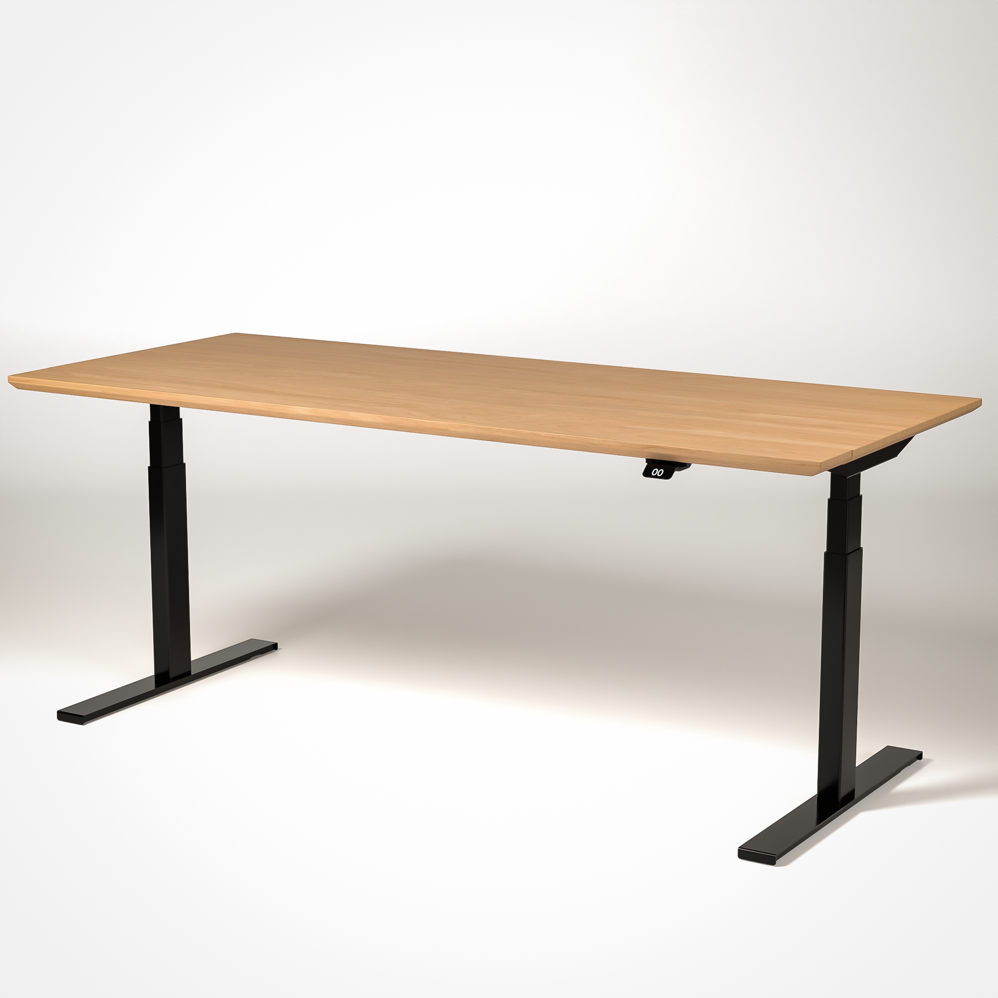 Model 304 | Pro High-Speed Solid-Wood Desk (68"x29") | Oak Wood | Black Legs